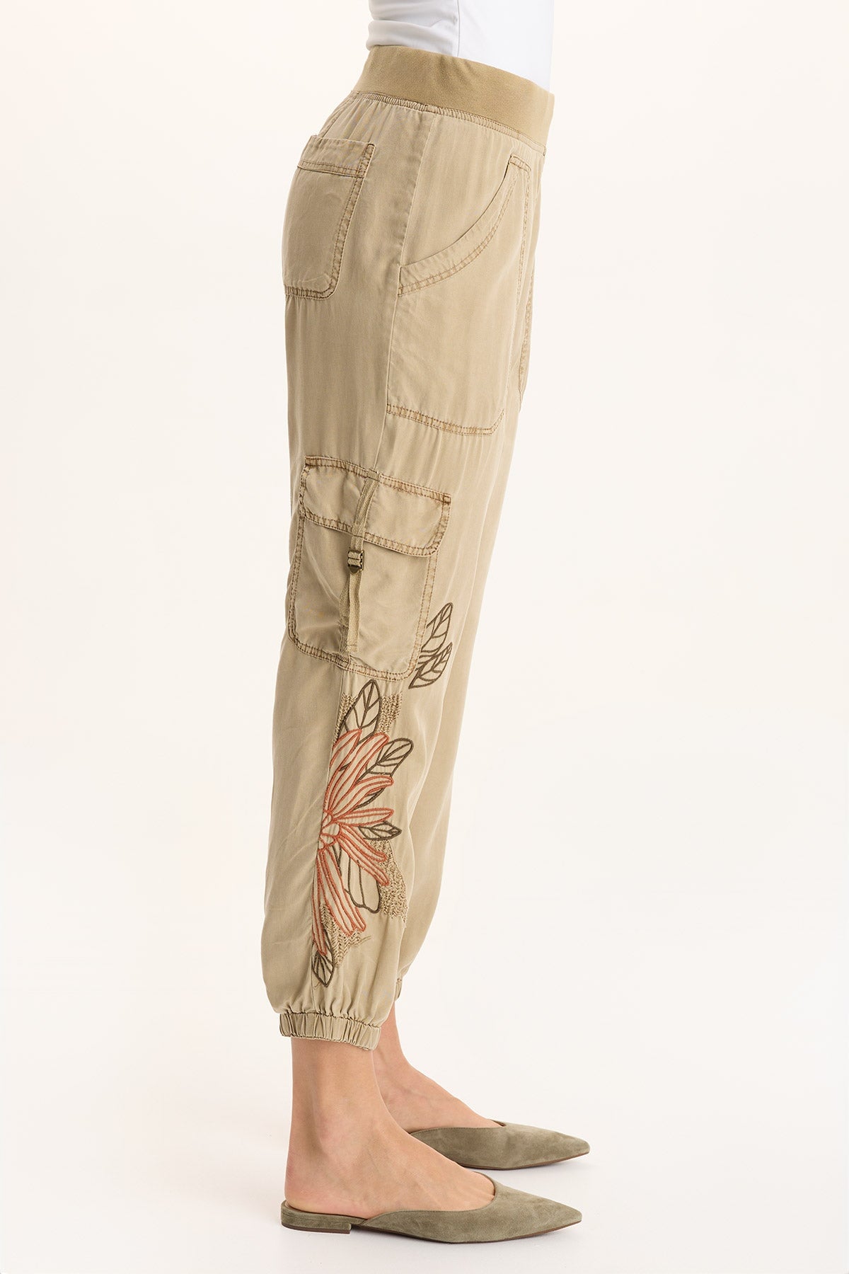 XCVI Darri Embroidered Pull-on Soft Twill Jogger