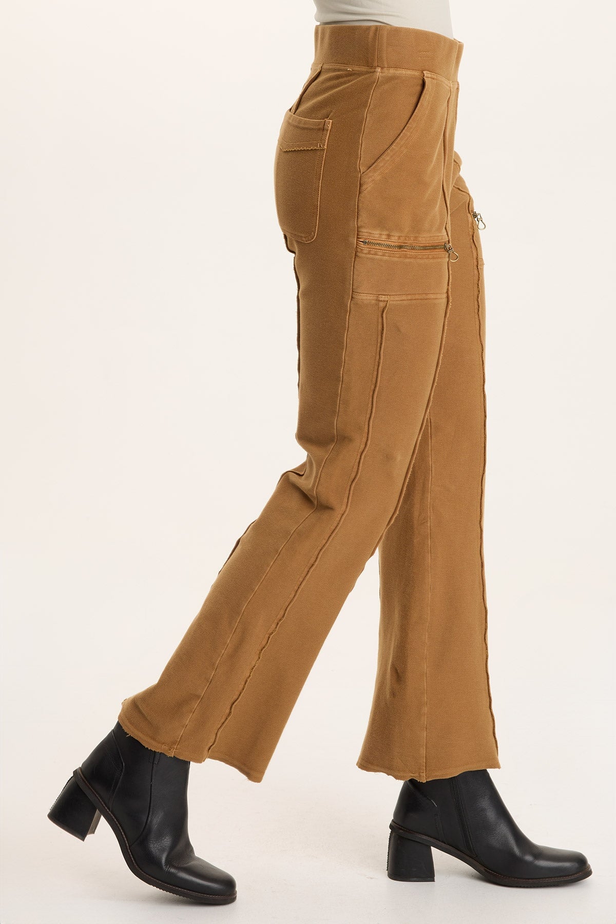 XCVI Ninian Twill Knit Zipper Pocket Flared Pant