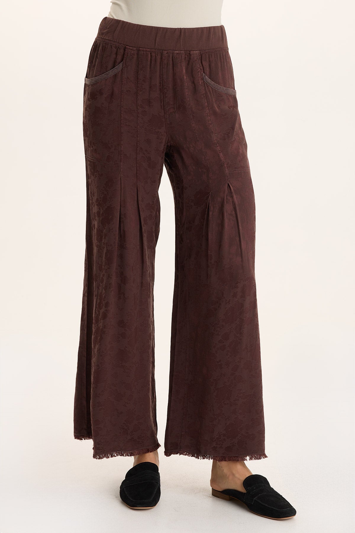 XCVI Twaina Textured Satin Pull-On Wide-Leg Pant