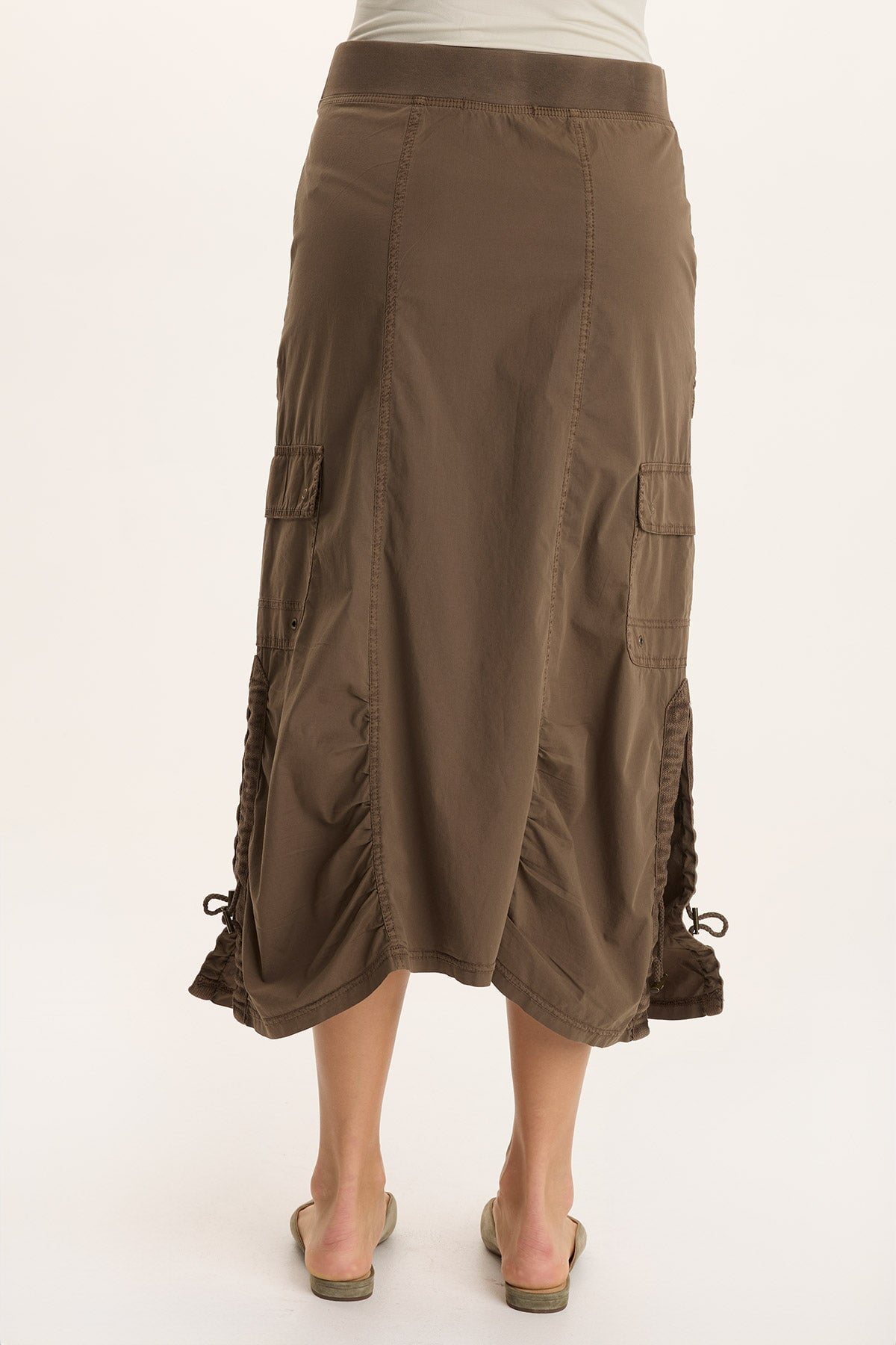 XCVI Shea Ruched Detail Cargo Midi Skirt