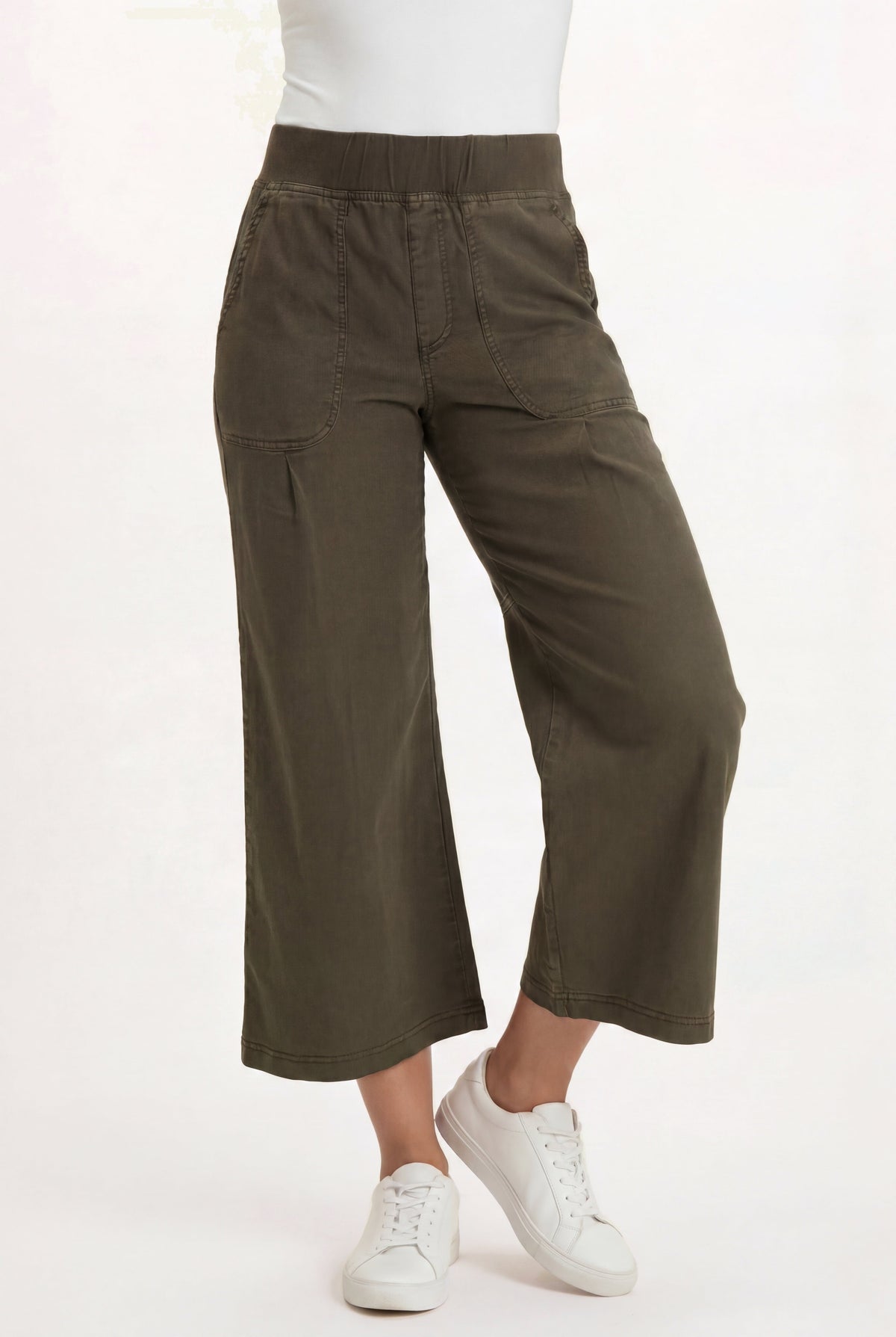Wearables Eileen Twill Wide-Leg Crop Pant