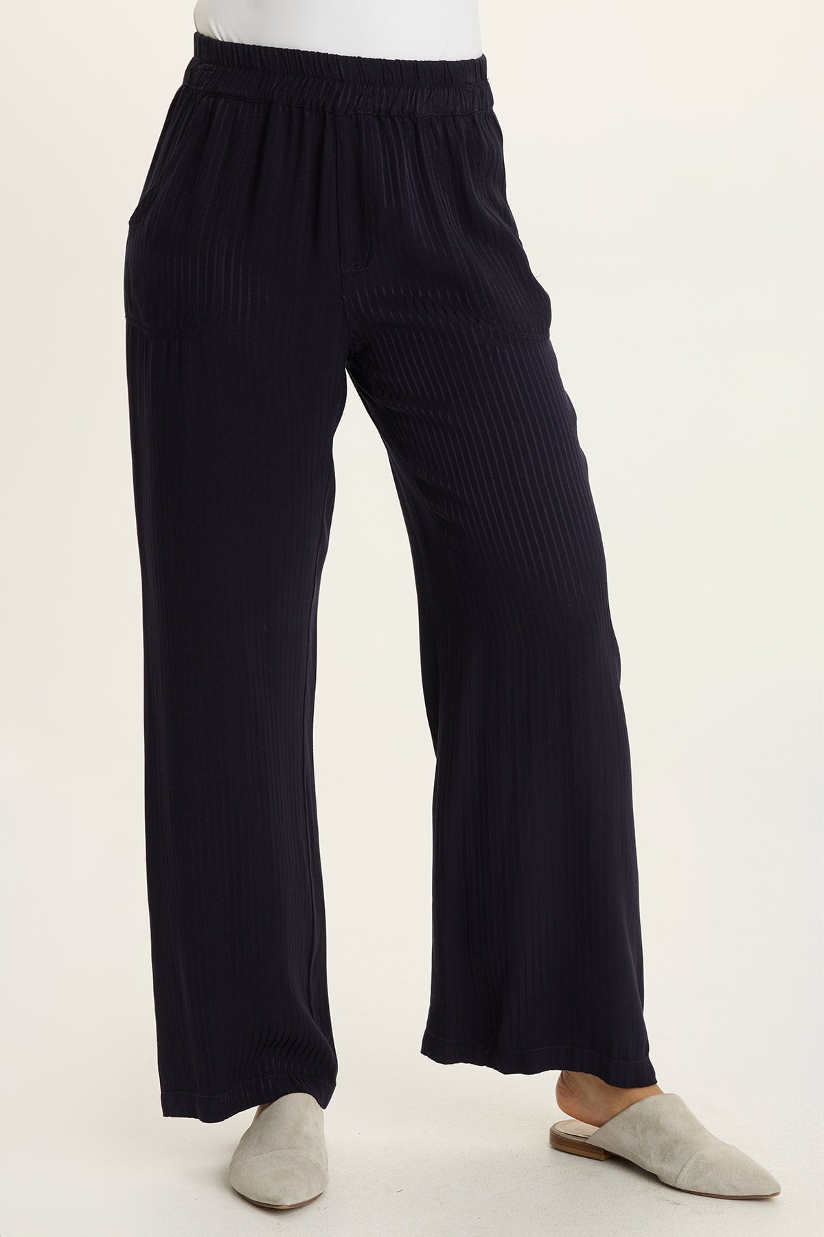 Wearables Harmon Satin Stripe Wide-Leg Pant