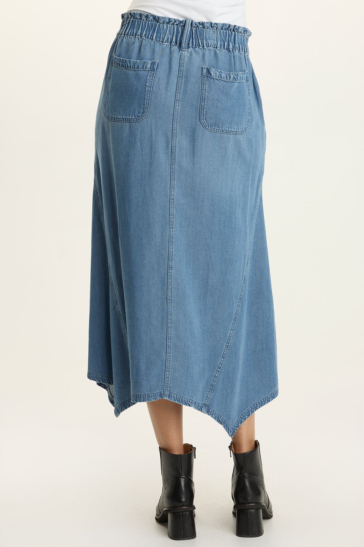 Wearables Kyrie Sharkbite Denim Midi Skirt