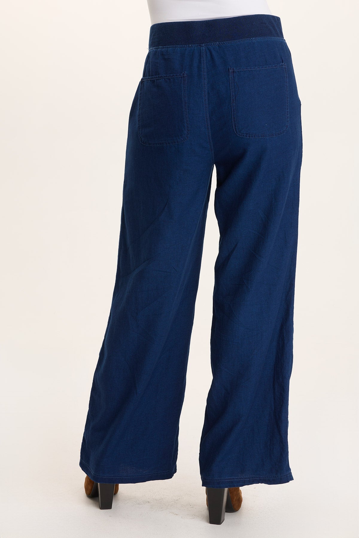XCVI Arvid Mock Denim Pull-On Wide Leg Pant
