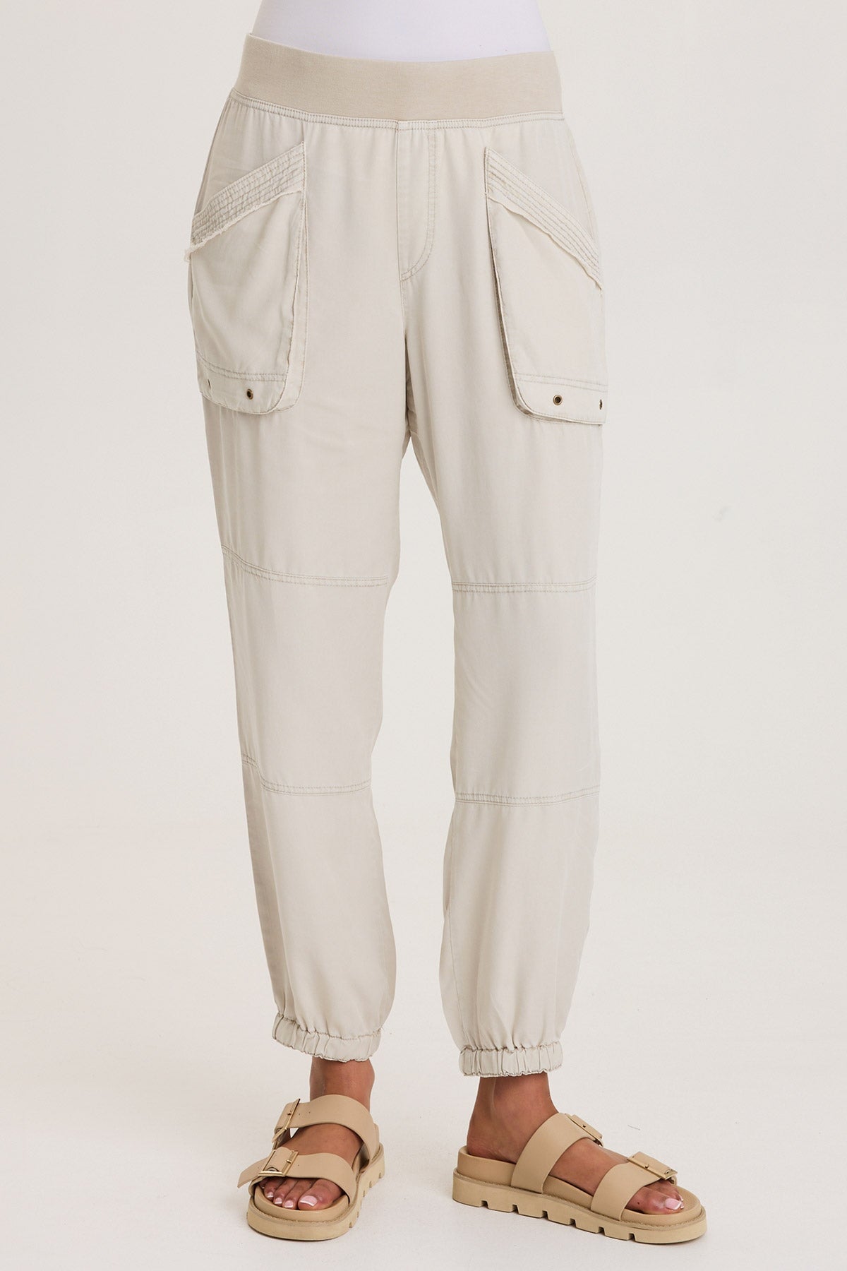 XCVI Chattaway Twill Pull-On Jogger Pant with Banded Hem and