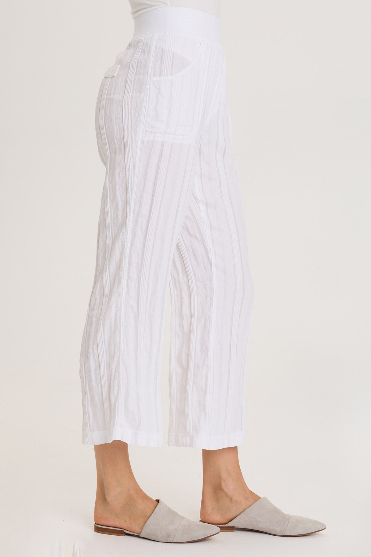 XCVI Carruth Textured Stripe Flared Leg Crop
