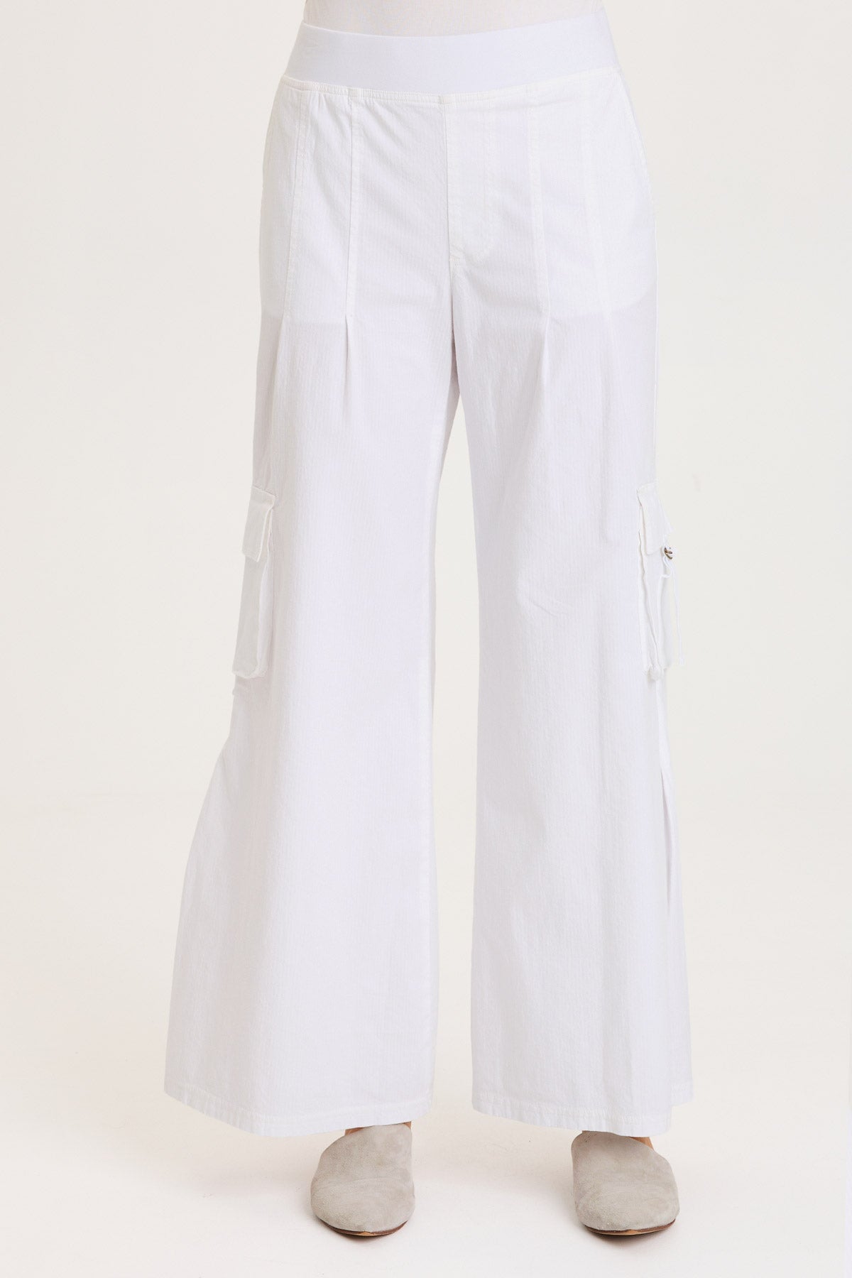 XCVI Erwin Side Pleats Cargo Wide-Leg Pant