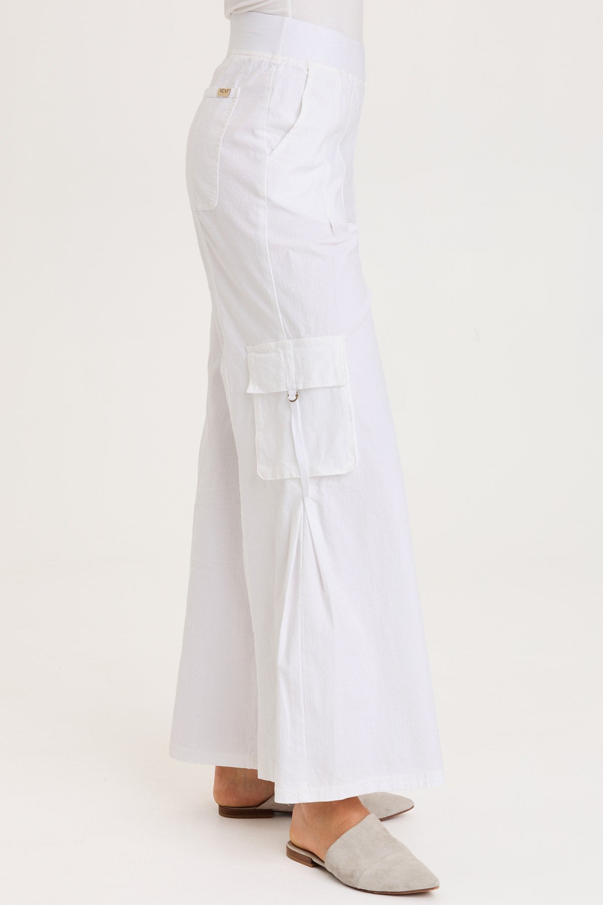 XCVI Erwin Side Pleats Cargo Wide-Leg Pant