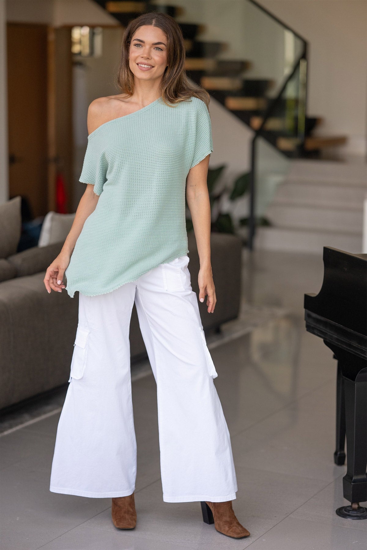 XCVI Imrie Off-Shoulder Asymmetrical Hem Top