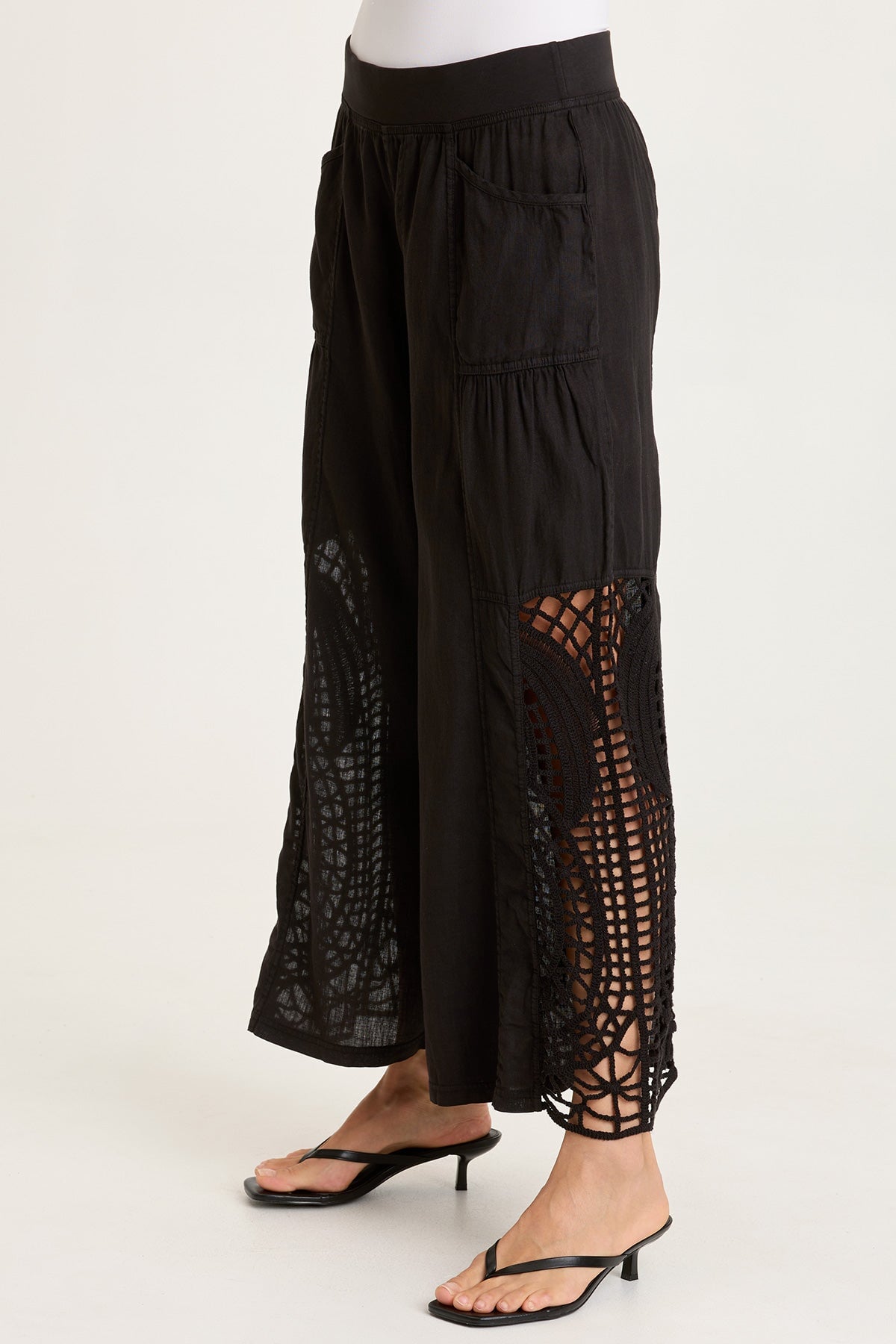 XCVI Astro Linen Pant with Crochet Side Detail