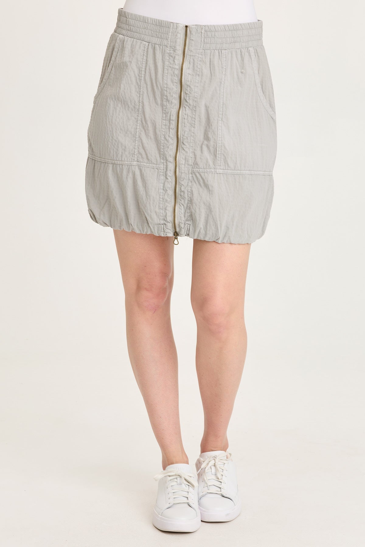XCVI Corwyn Textured Zip-Front Mini Skirt