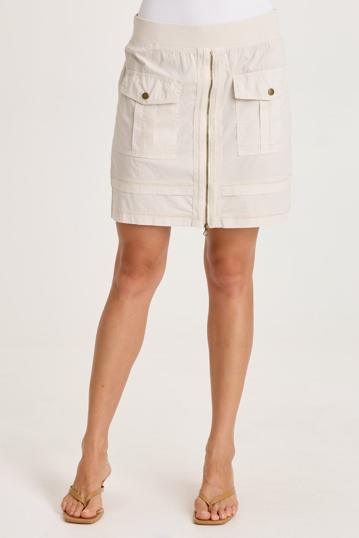 XCVI Myrelle Poplin Front Zip Mini Skirt