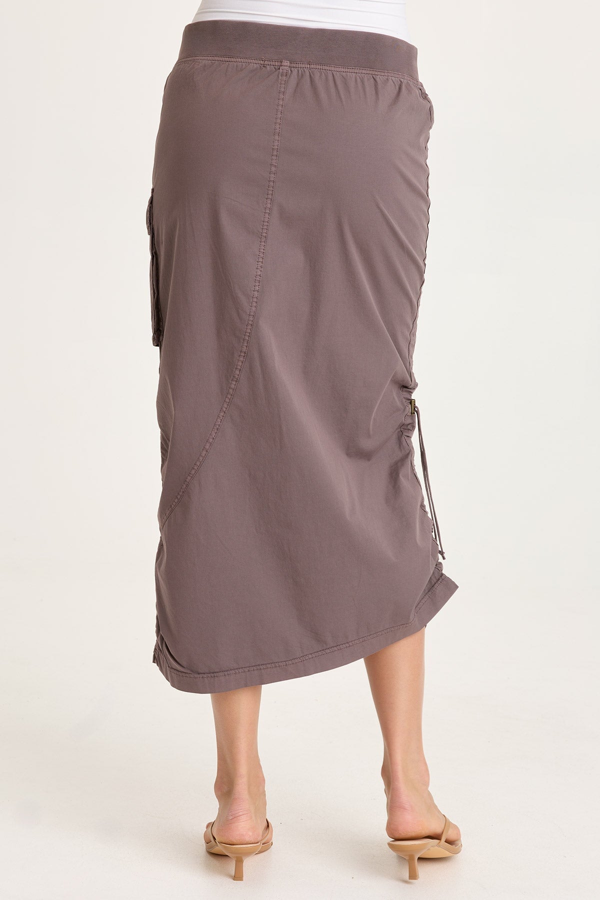 XCVI Bindi Poplin Side-Cinch Midi Skirt