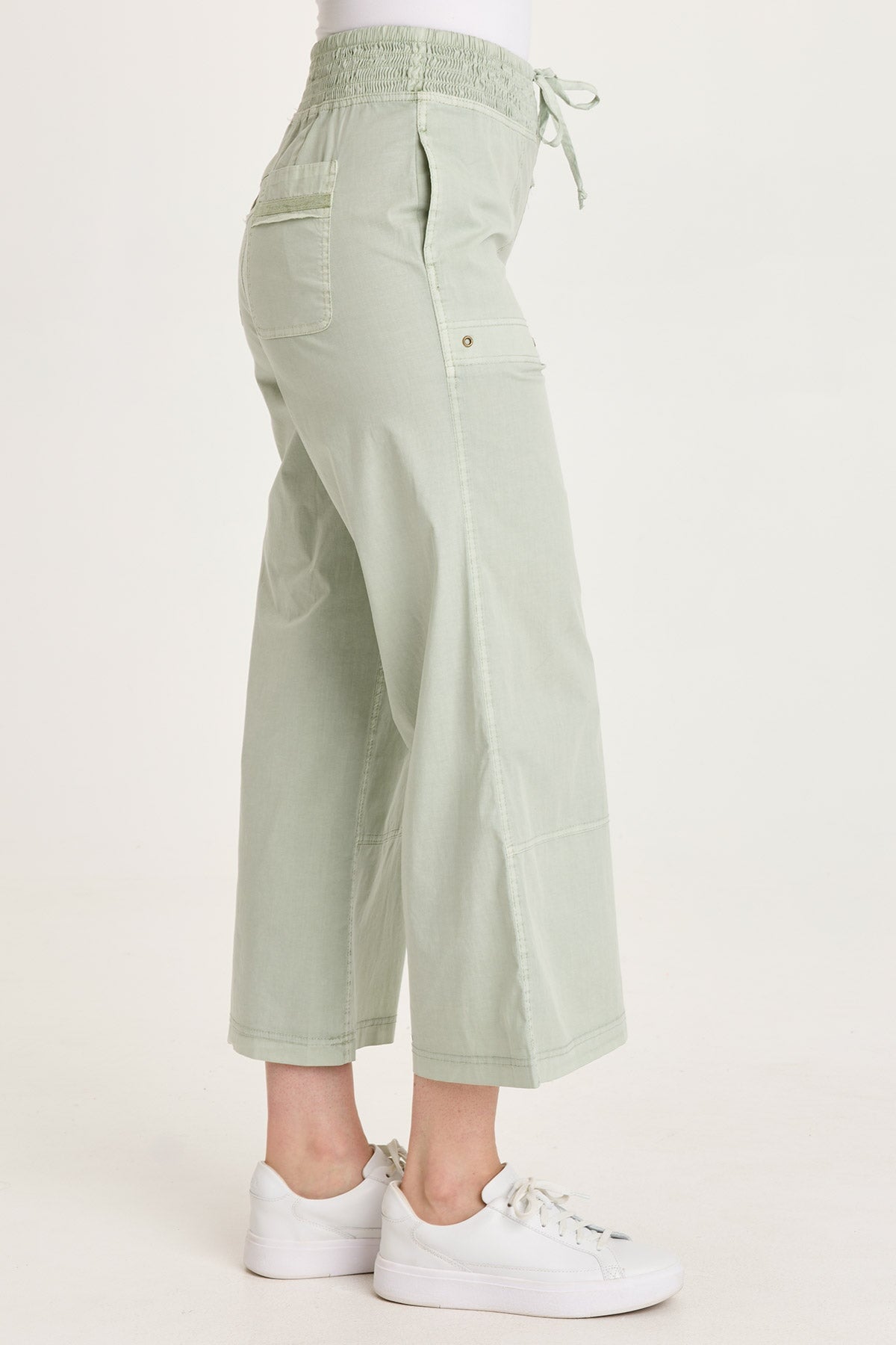 XCVI Artus Poplin Smocked Waist Crop