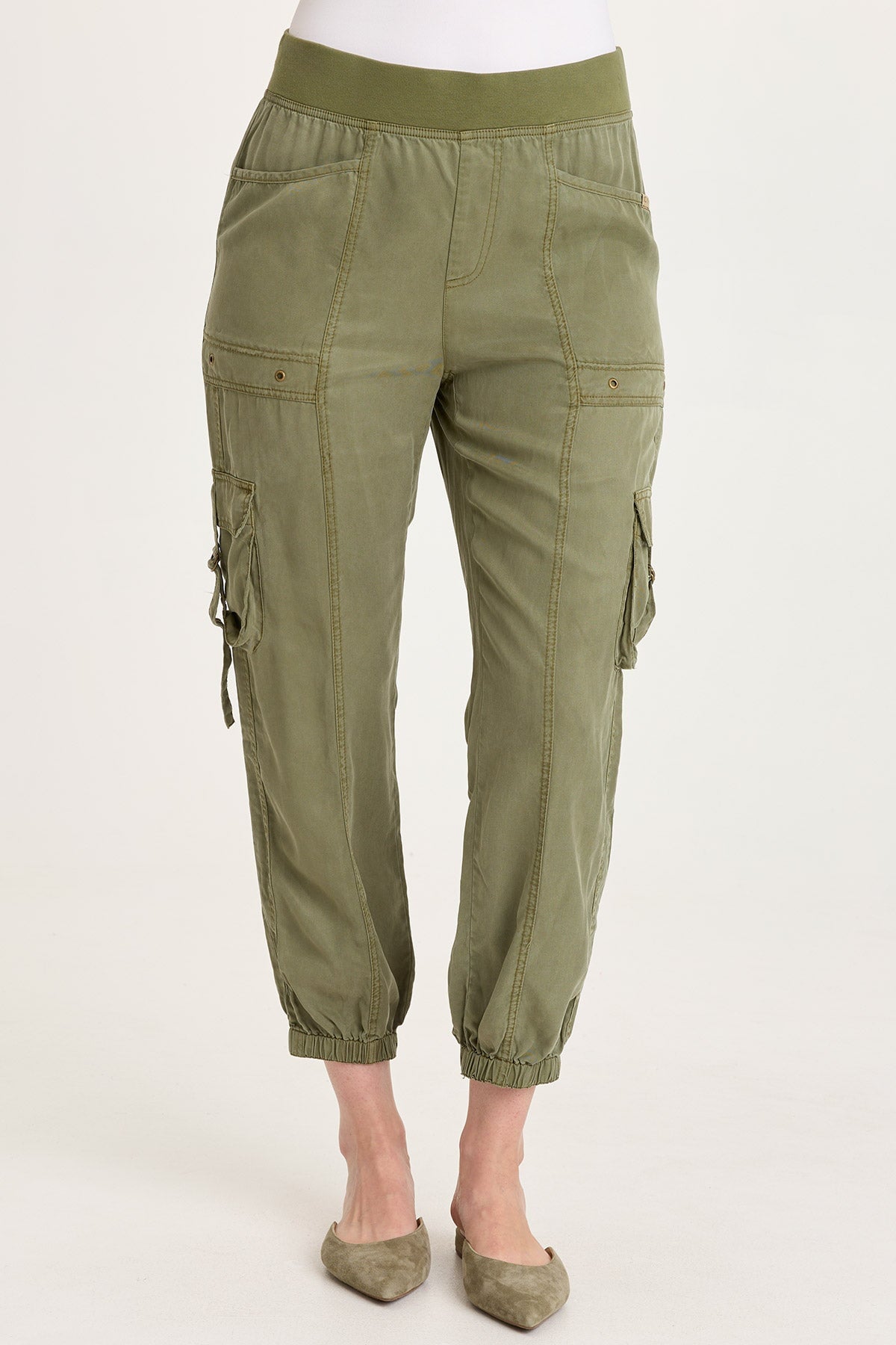 XCVI Olexa Tencel Twill Banded Hem Cargo Pull-On Pant