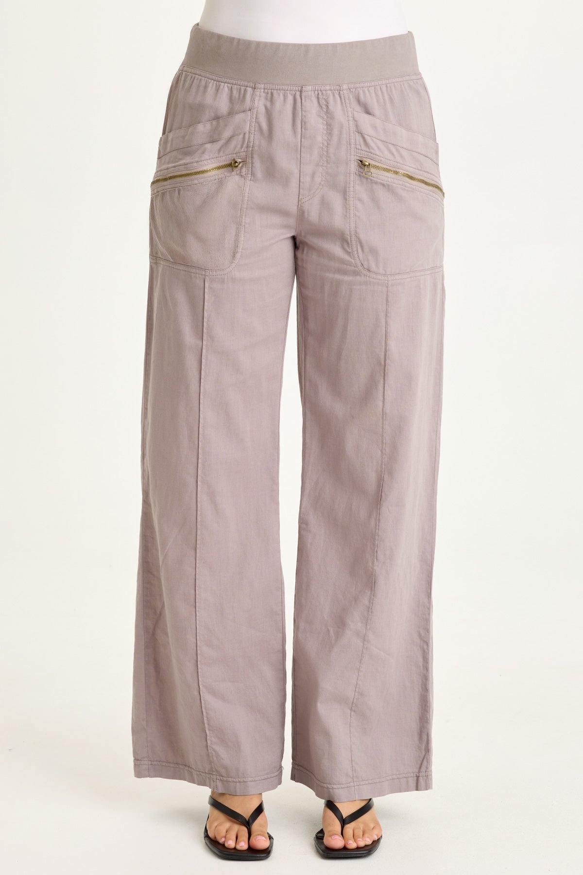Wearables Torryn Cotton Linen Zipper Pockets Pull-On Pant