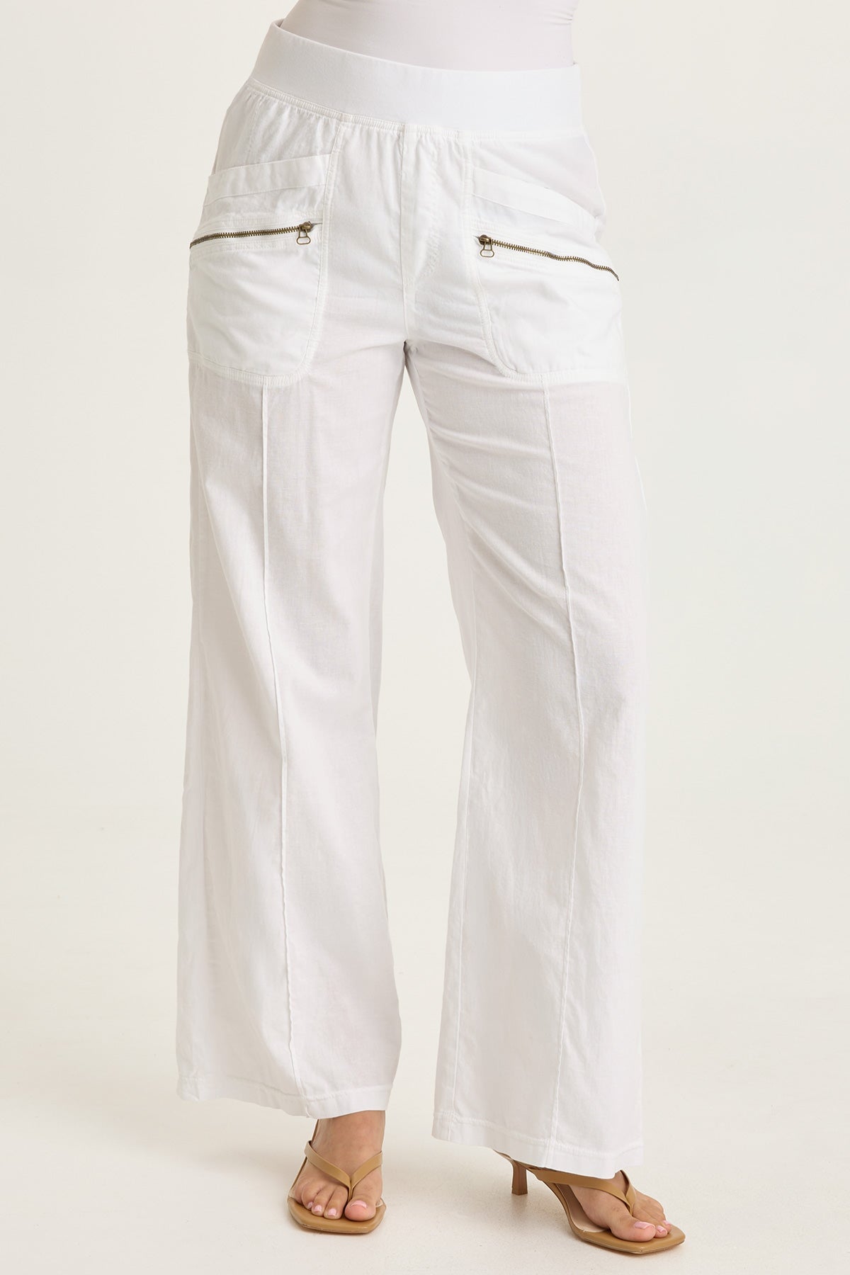 Wearables Torryn Cotton Linen Zipper Pockets Pull-On Pant