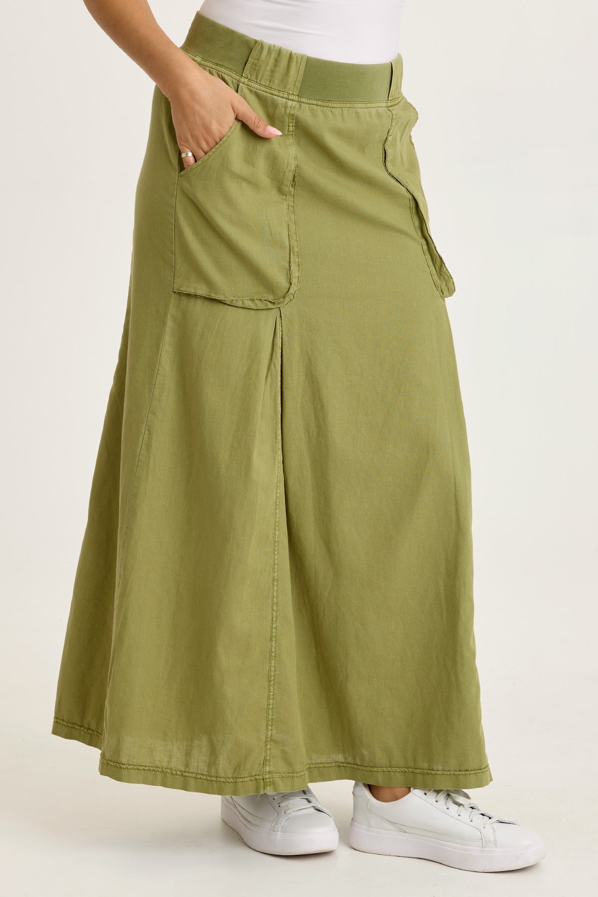 Wearables Emerie Linen Inverted Box Pleat Skirt