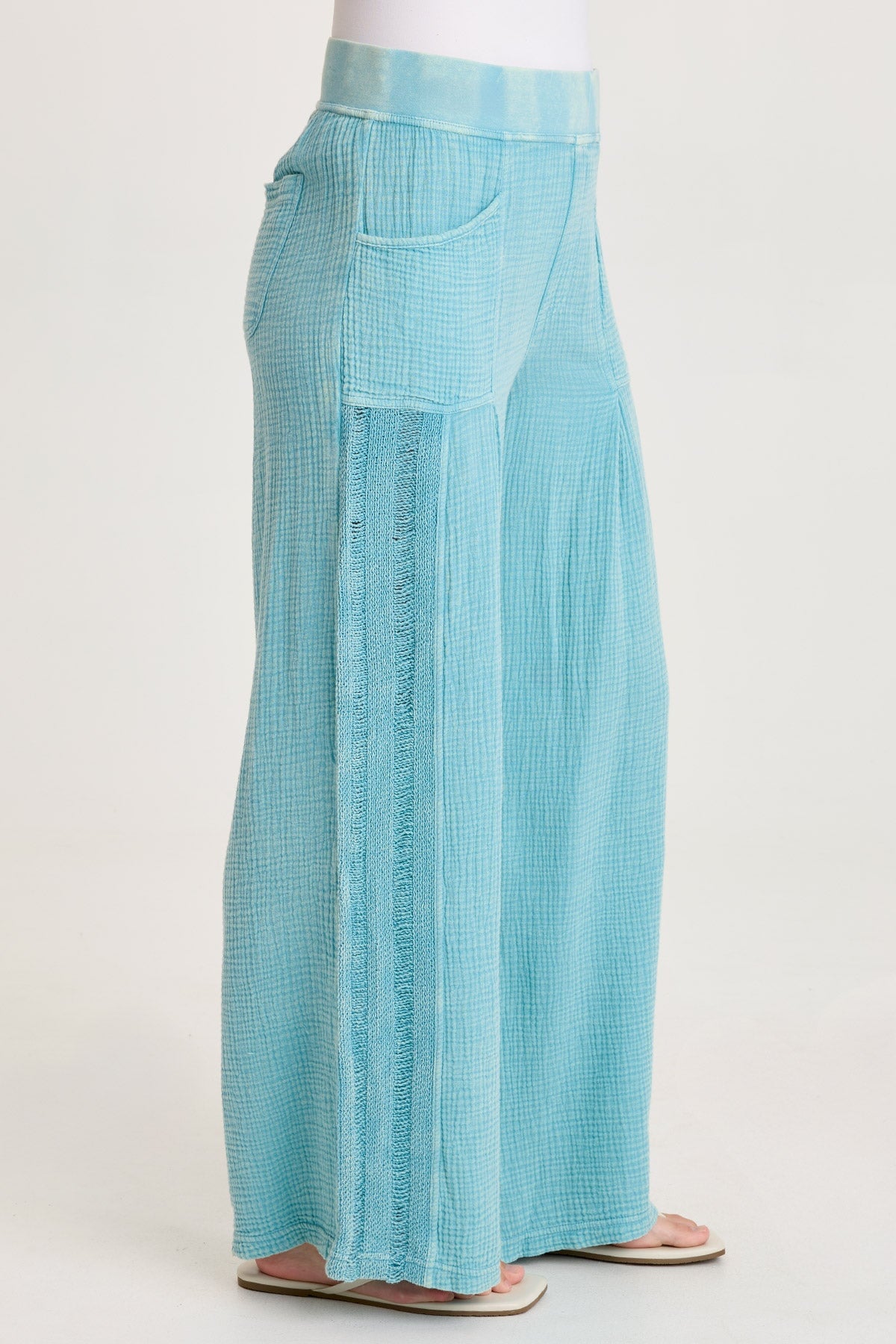 XCVI Elu Gauze Lace Trim Wide Leg Pant