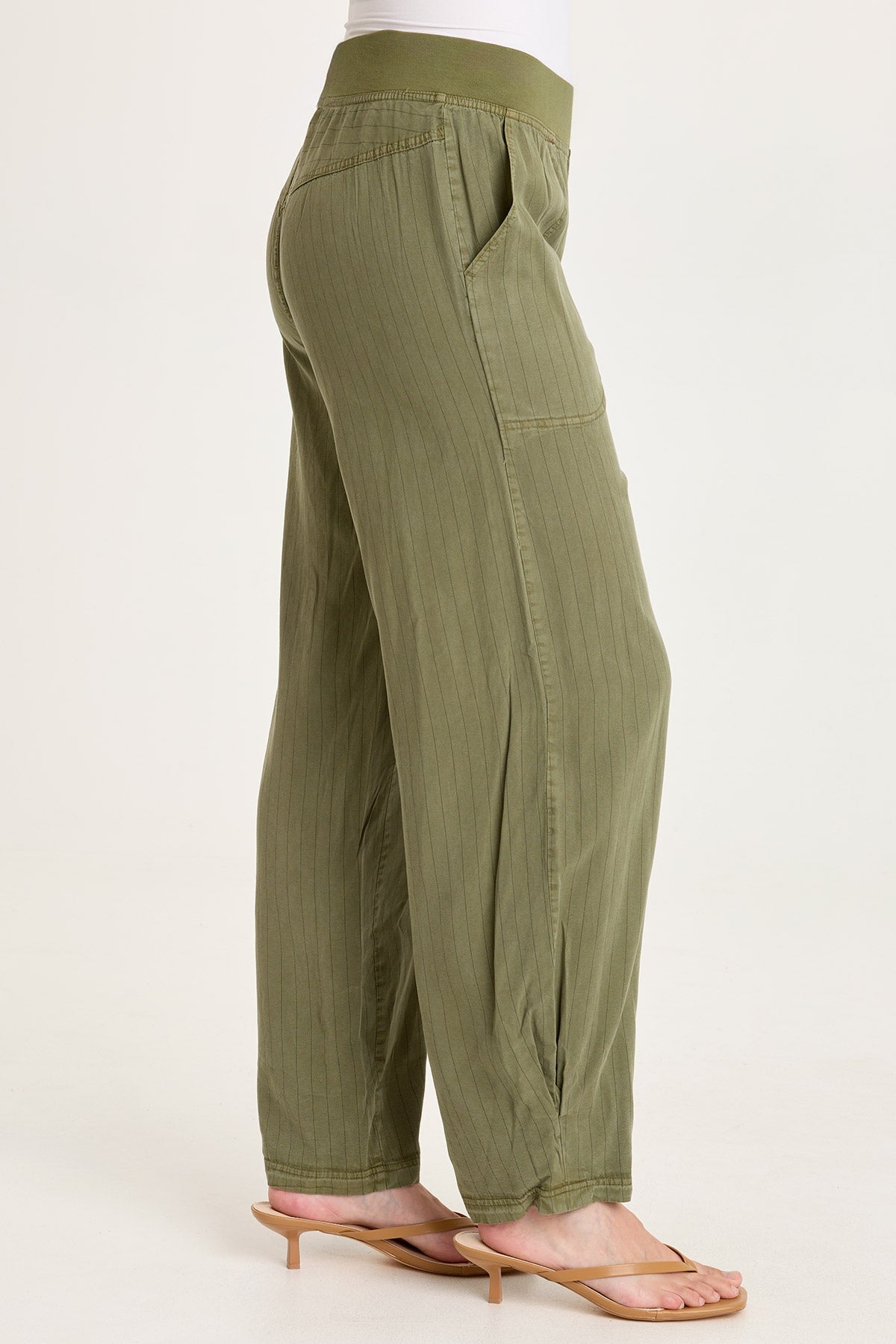 XCVI Carell Embroidered Pinstripe Pleated Leg Pant