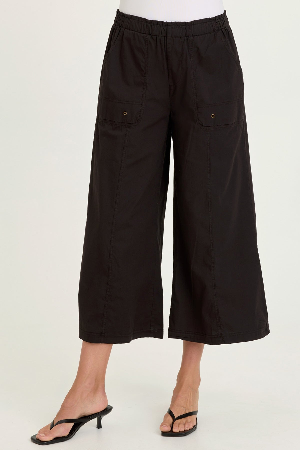 Wearables Gottfried Stretch Poplin Elastic Paperbag Waist Gaucho