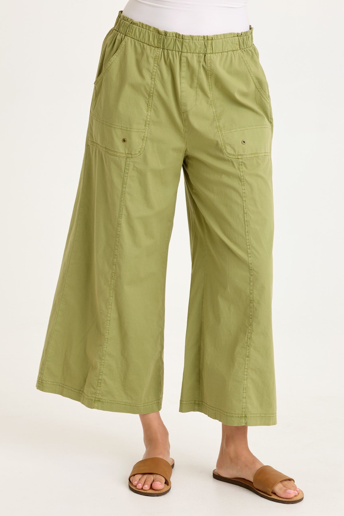 Wearables Gottfried Stretch Poplin Elastic Paperbag Waist Gaucho