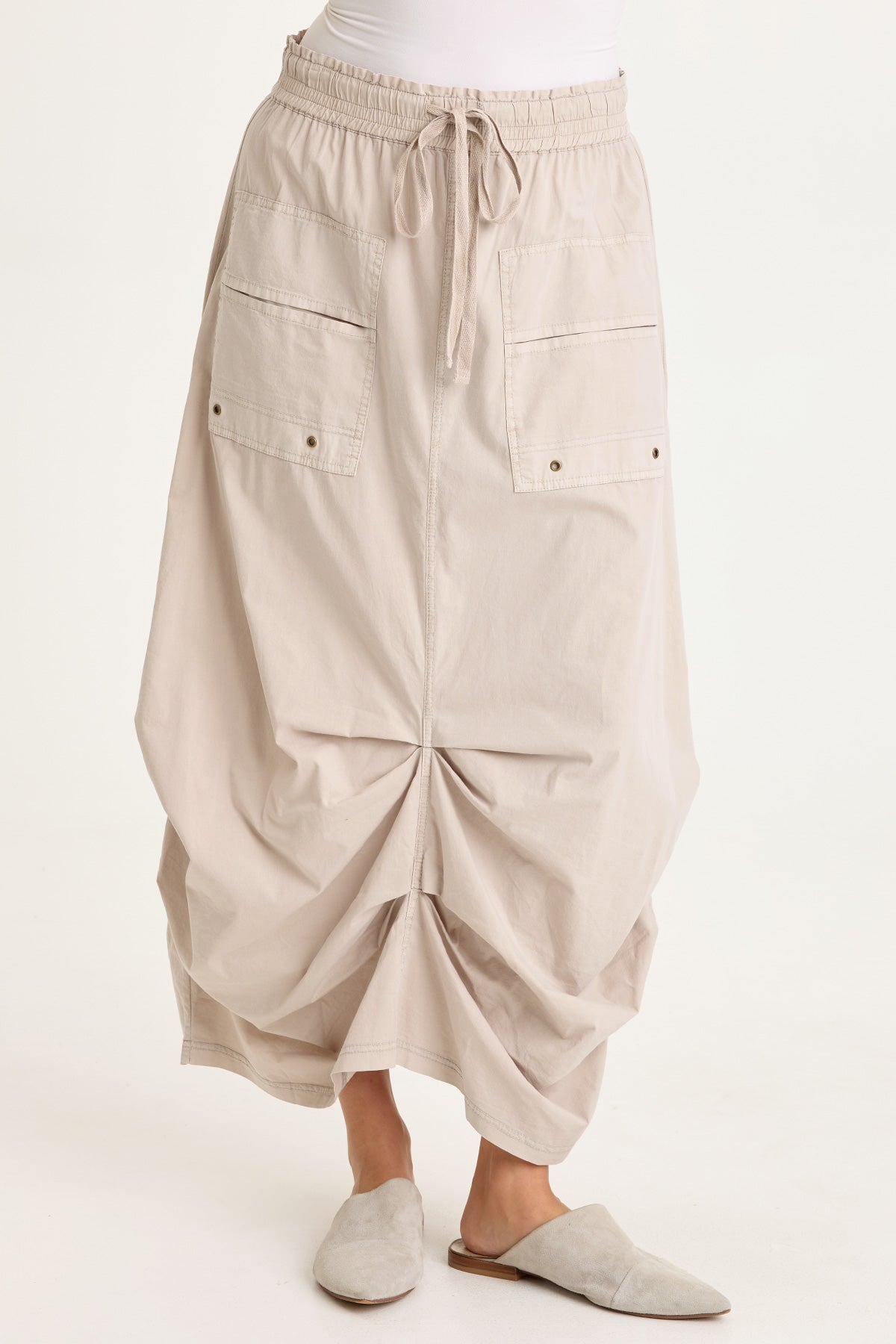 Wearables Hedvig Stretch Poplin Pleated Bubble Hem Skirt