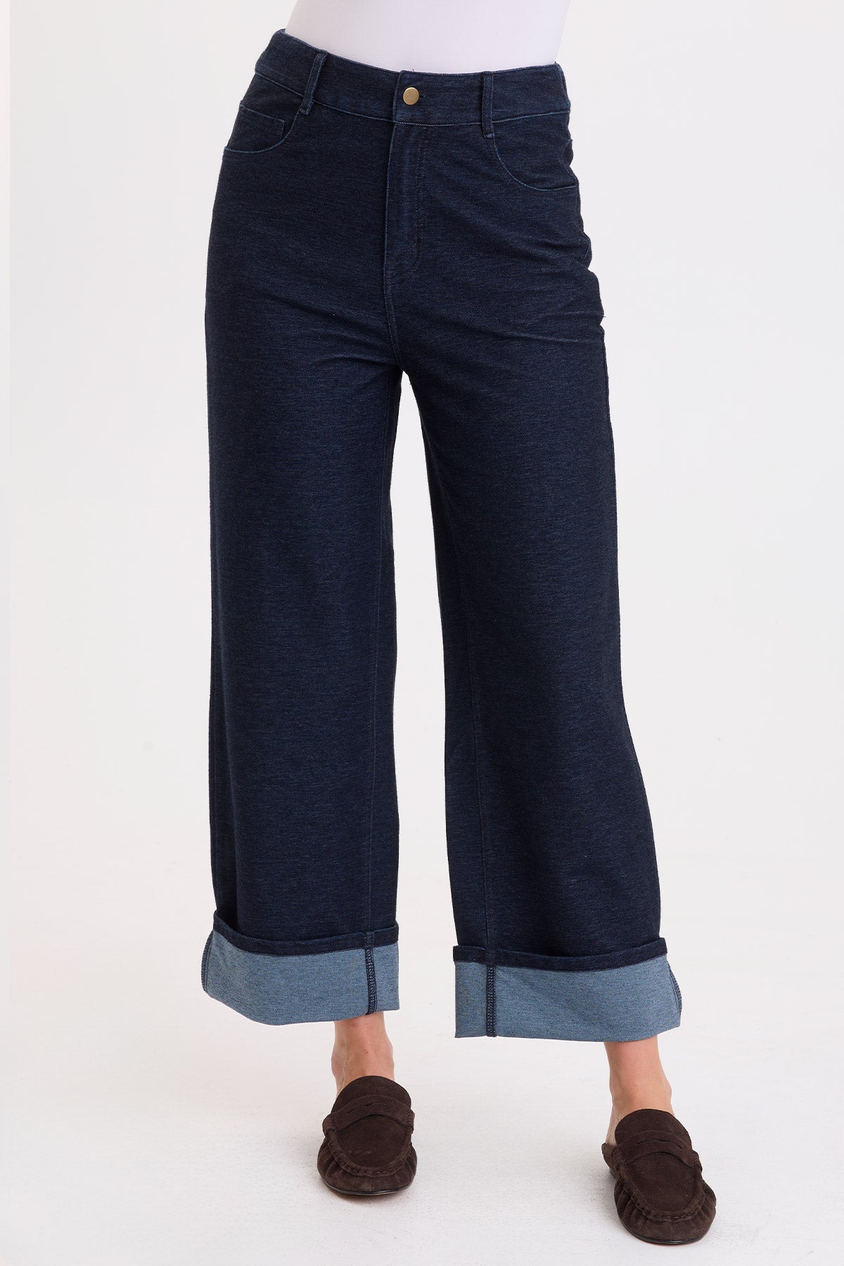 Livia Indigo Twill Cuffed Pant
