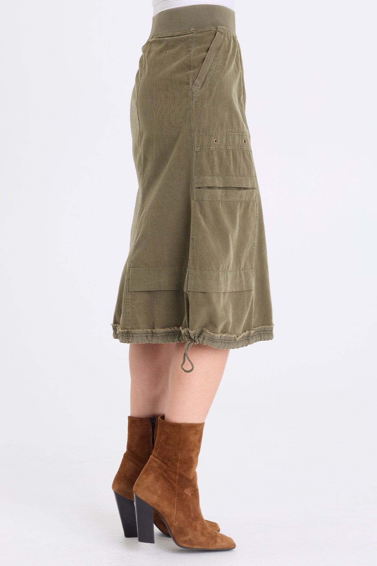 XCVI Reine Corduroy Cinch Hem Skirt