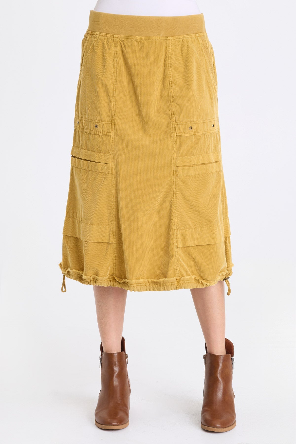 XCVI Reine Corduroy Cinch Hem Skirt