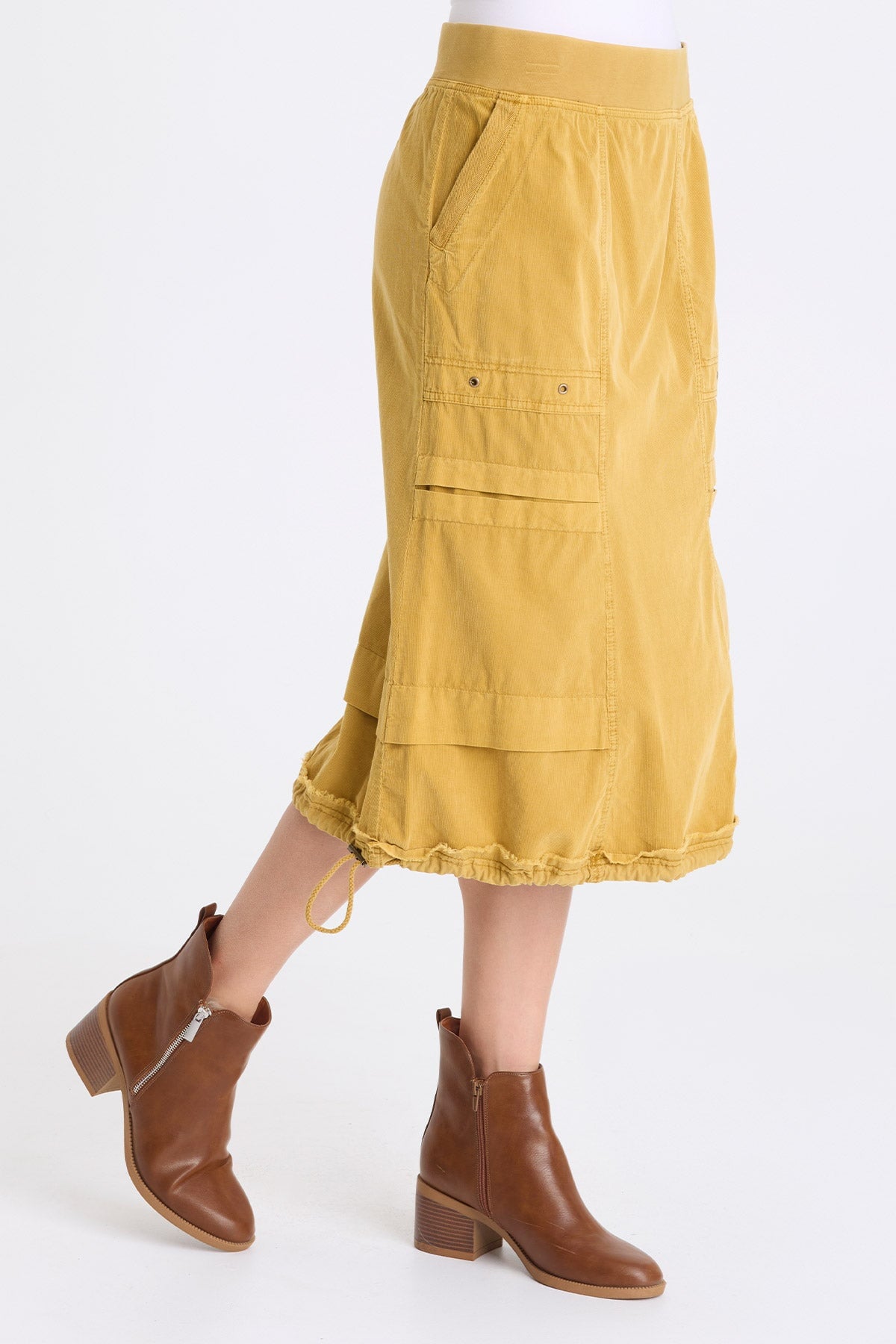 XCVI Reine Corduroy Cinch Hem Skirt