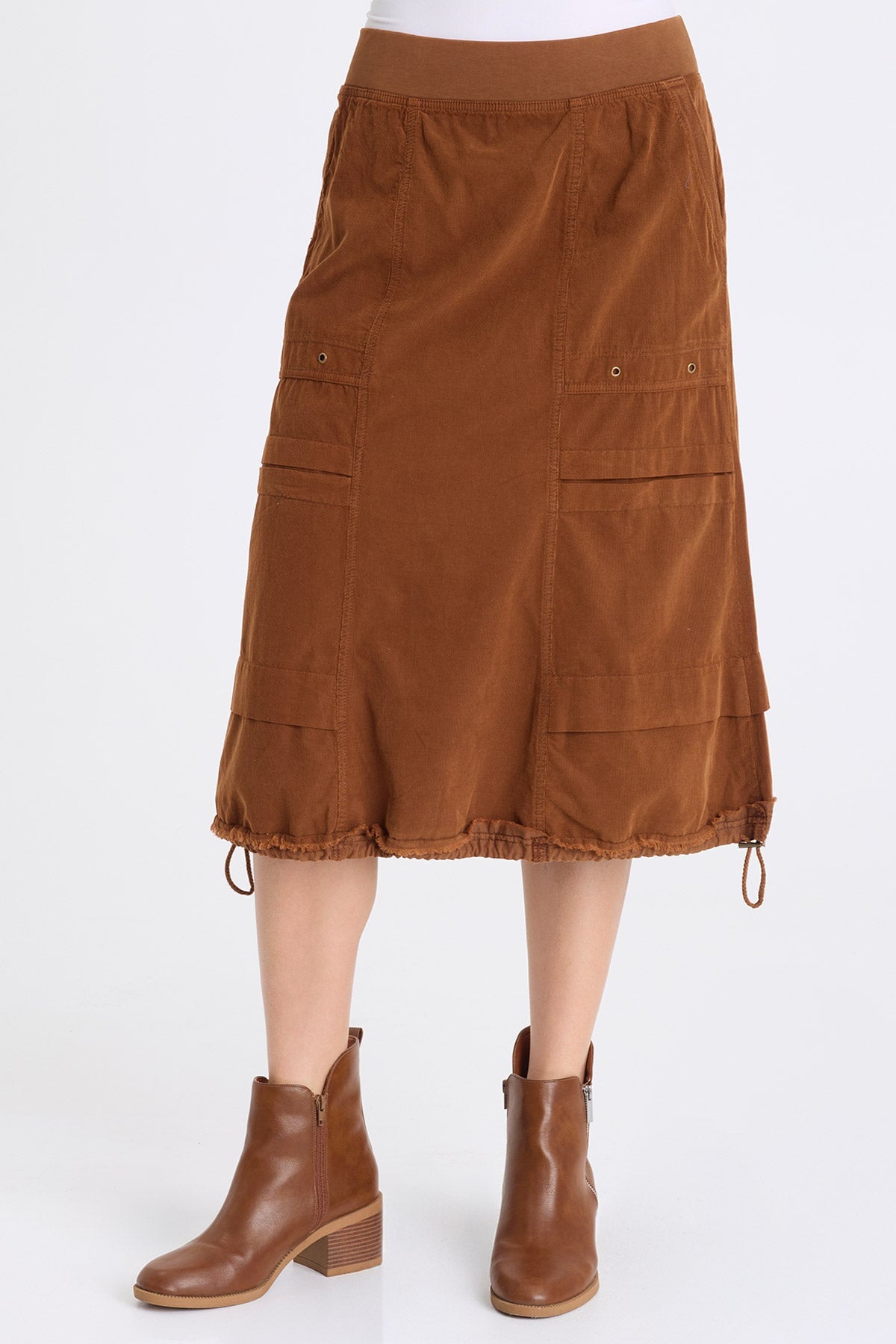 XCVI Reine Corduroy Cinch Hem Skirt