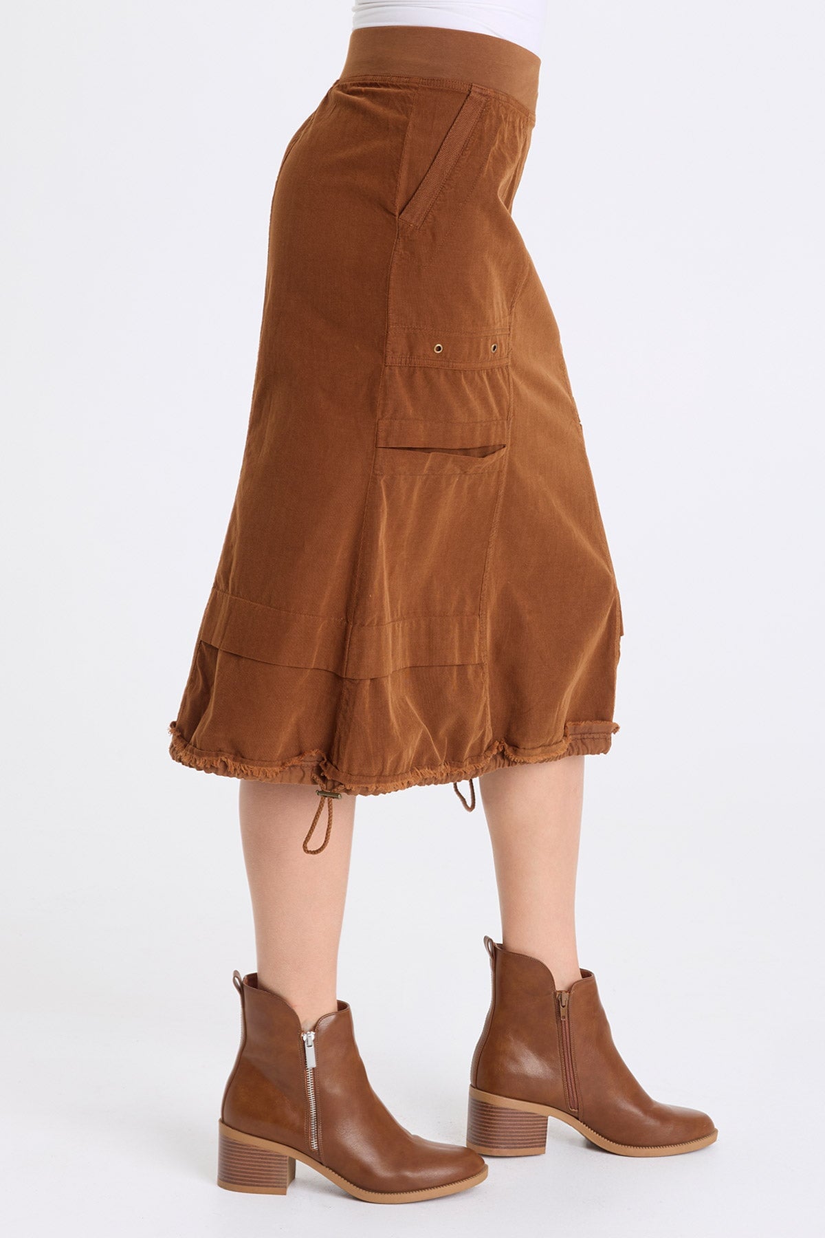 XCVI Reine Corduroy Cinch Hem Skirt
