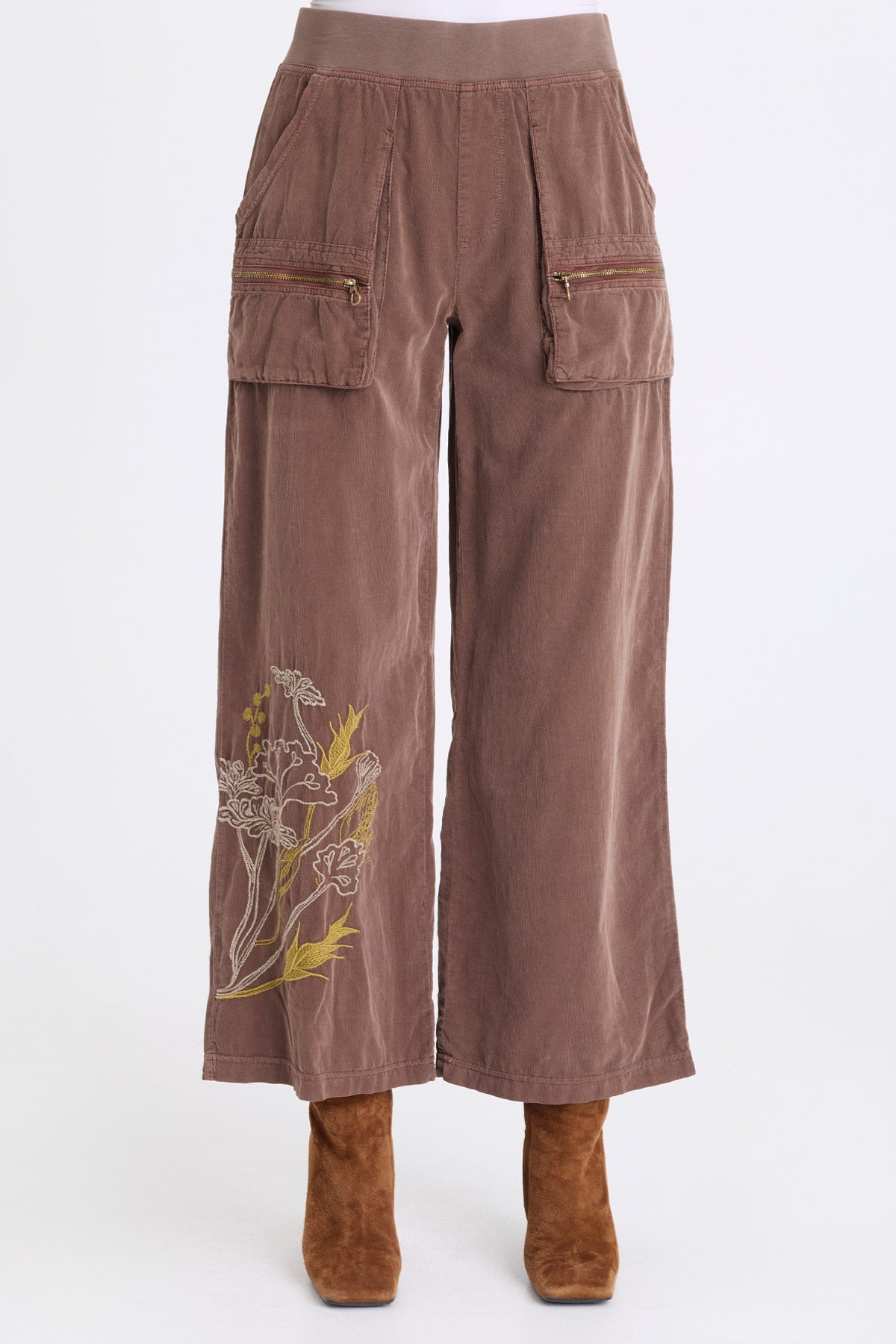 XCVI Aleks Embroidered Corduroy Pant