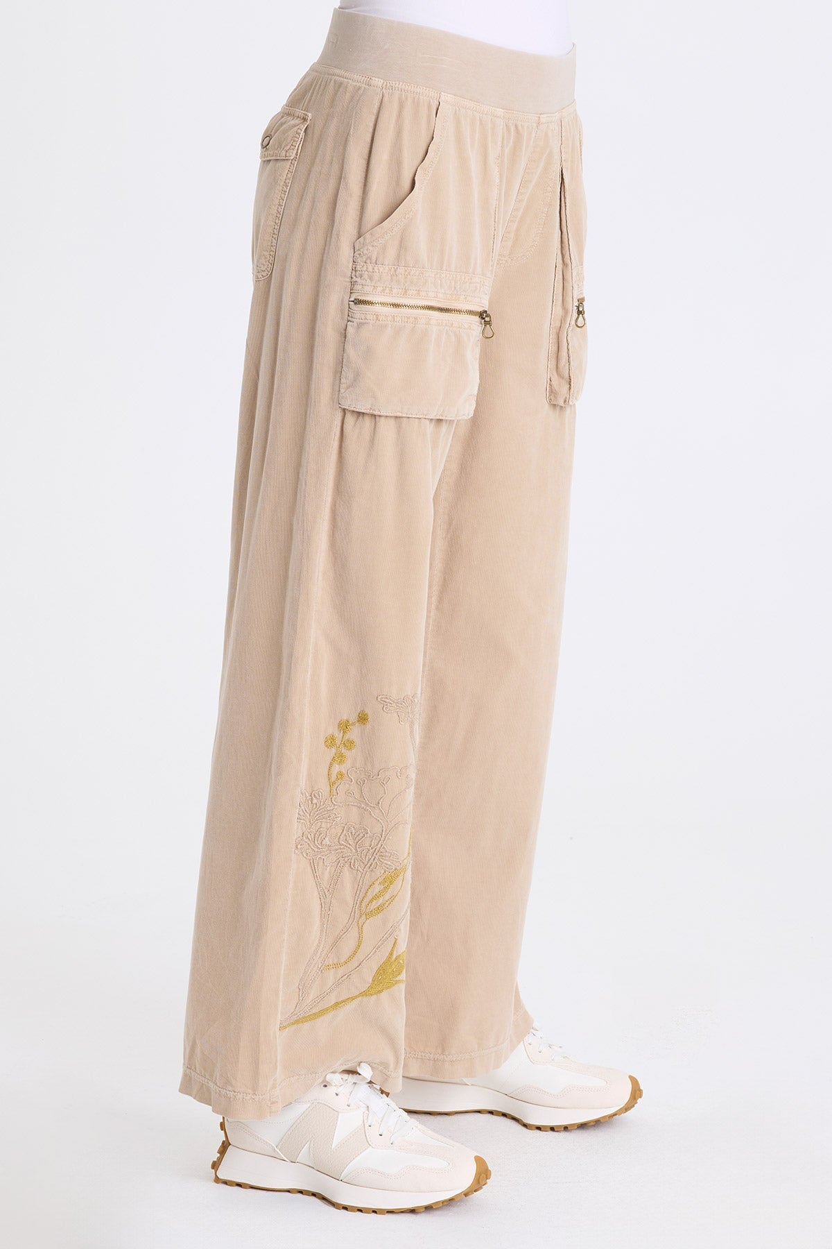 XCVI Aleks Embroidered Corduroy Pant