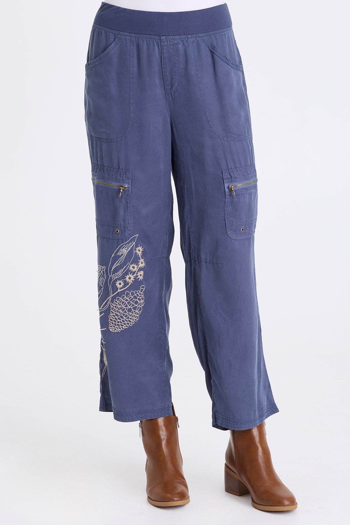 XCVI Odran Embroidered Twill Cargo Pant