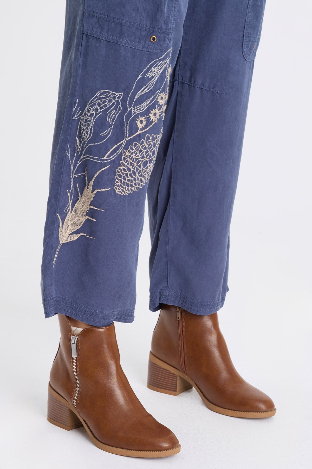 XCVI Odran Embroidered Twill Cargo Pant