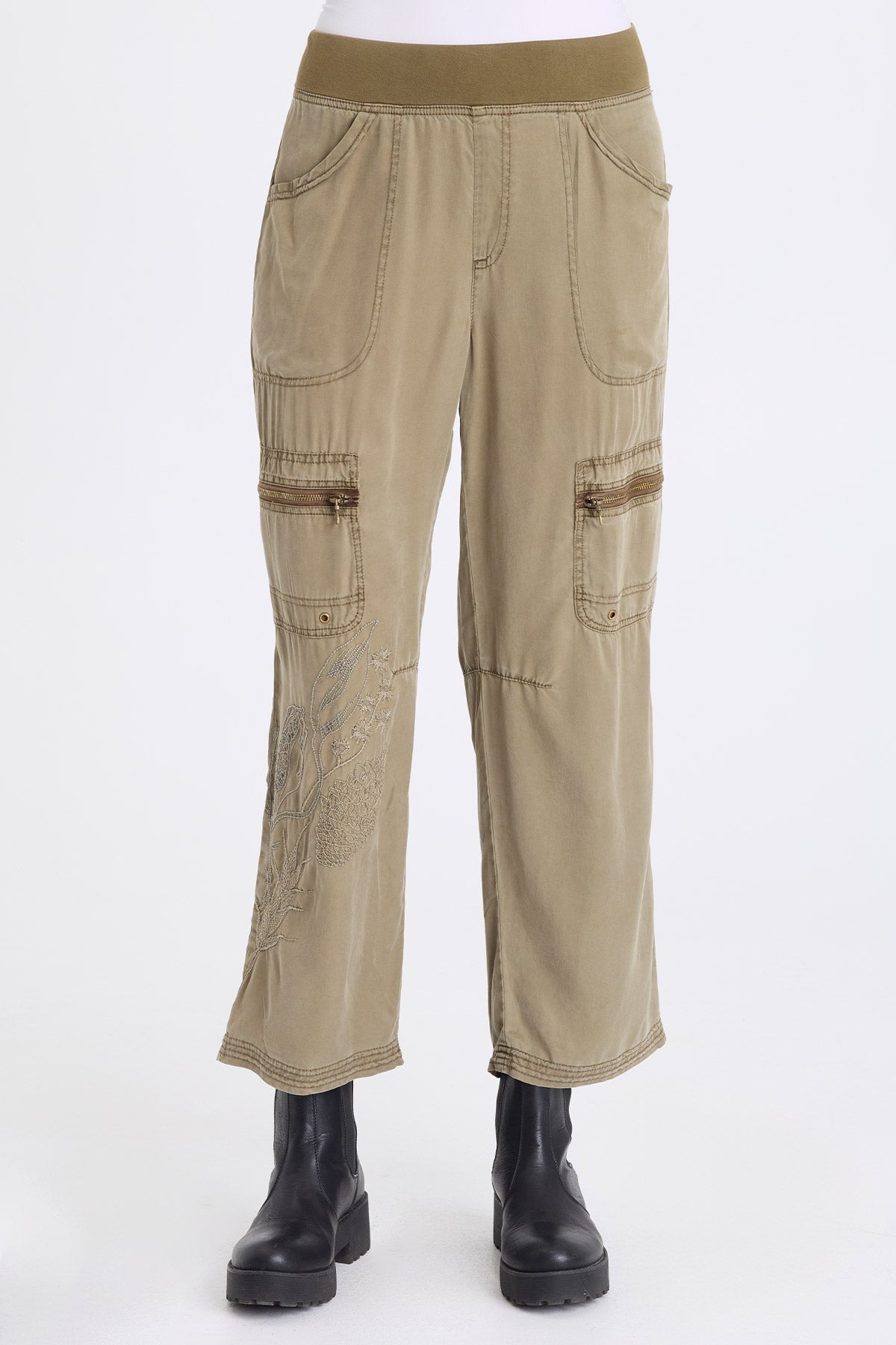 XCVI Odran Embroidered Twill Cargo Pant