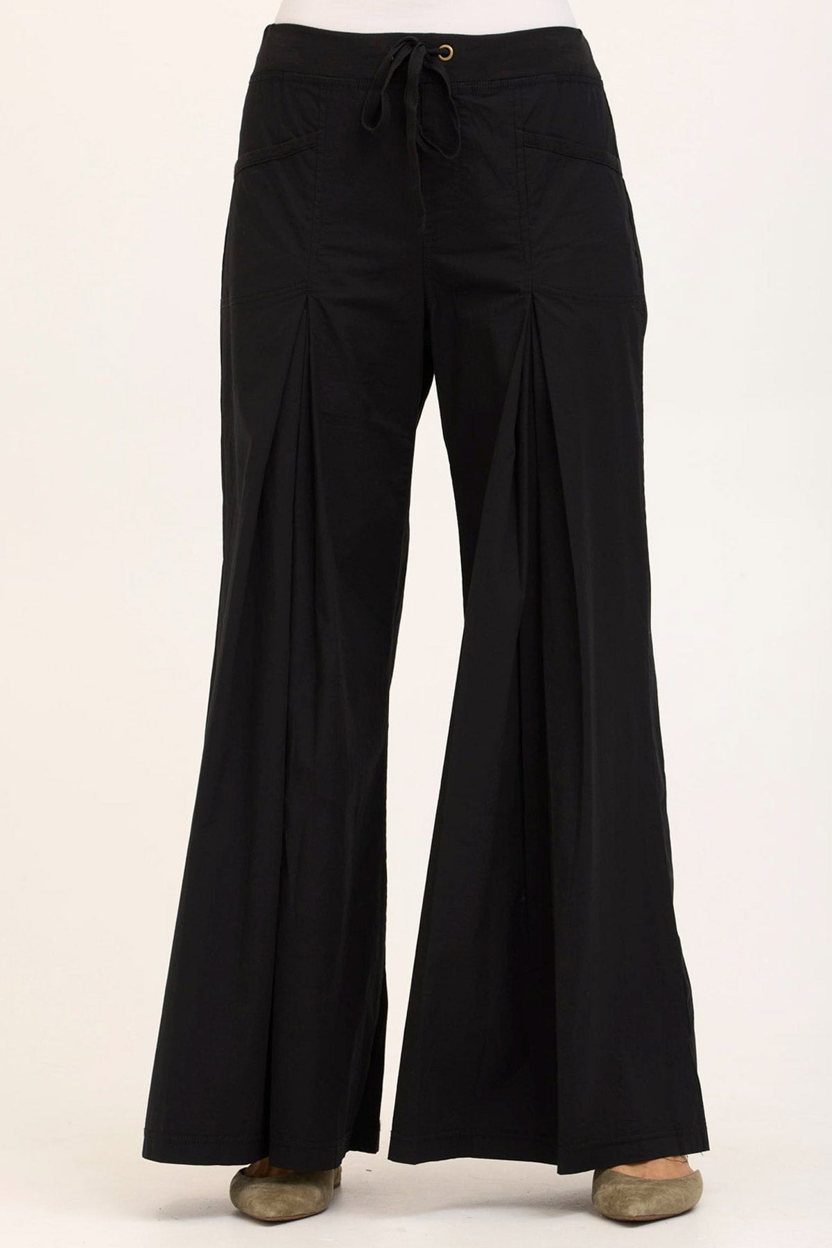 Wearables Core Zorba Stretch Poplin Box-Pleat Wide-Leg Pant