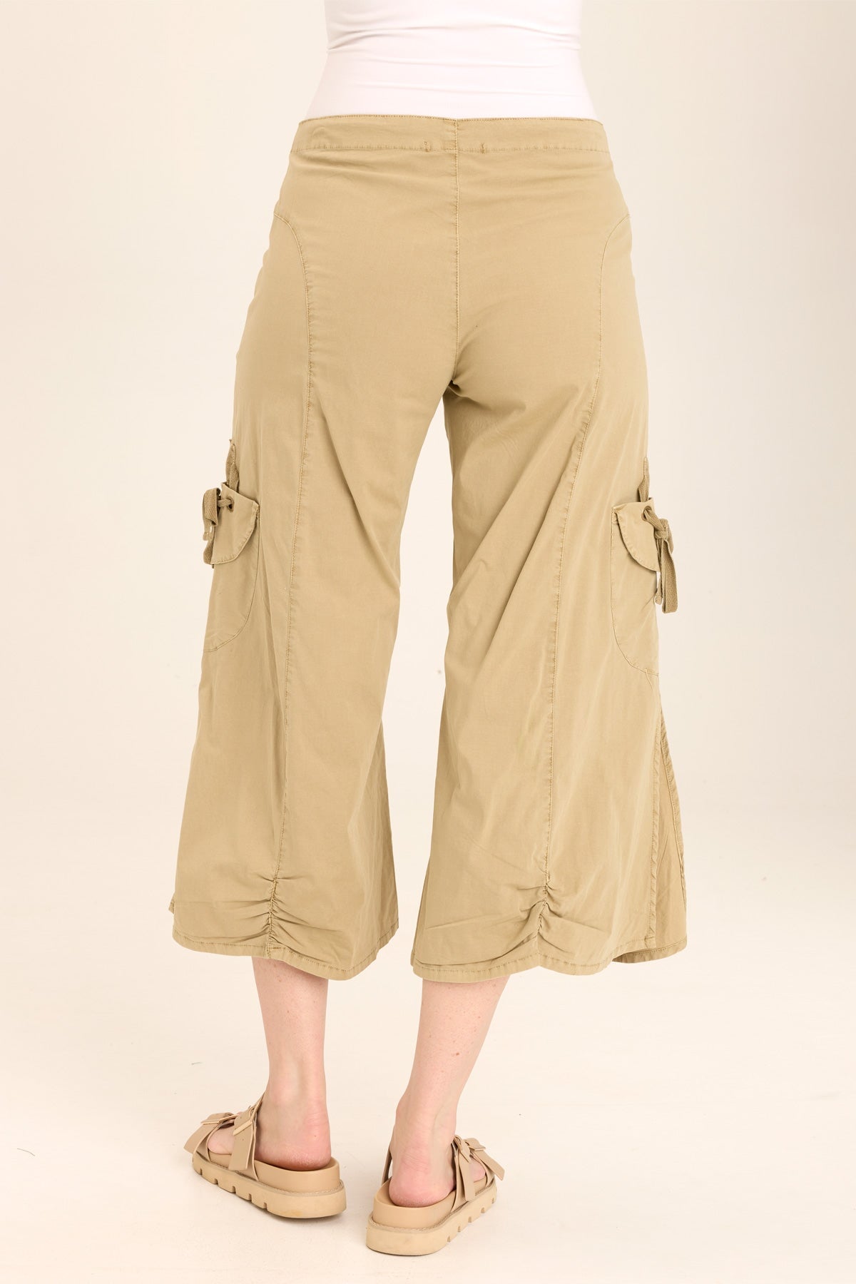 Wearables Split Wide-Leg Cargo Crop Pant