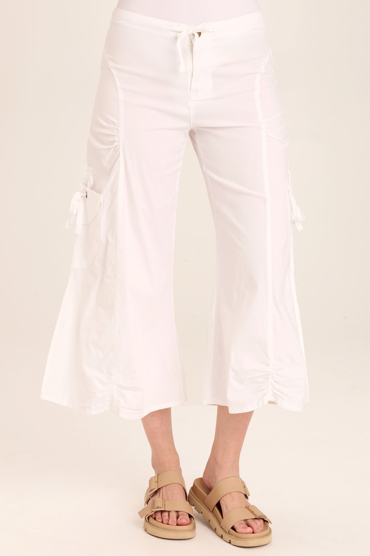 Wearables Split Wide-Leg Cargo Crop Pant