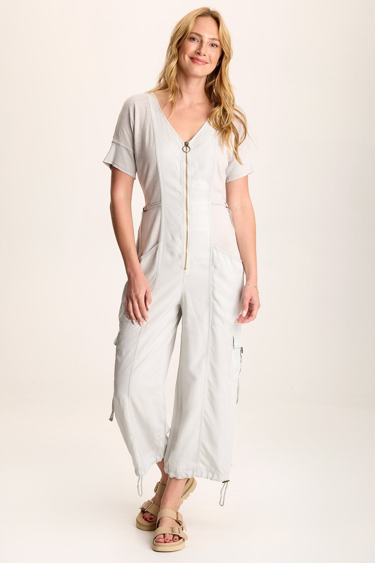 XCVI Naveen Short Sleeve Twill Banded Jumpsuit