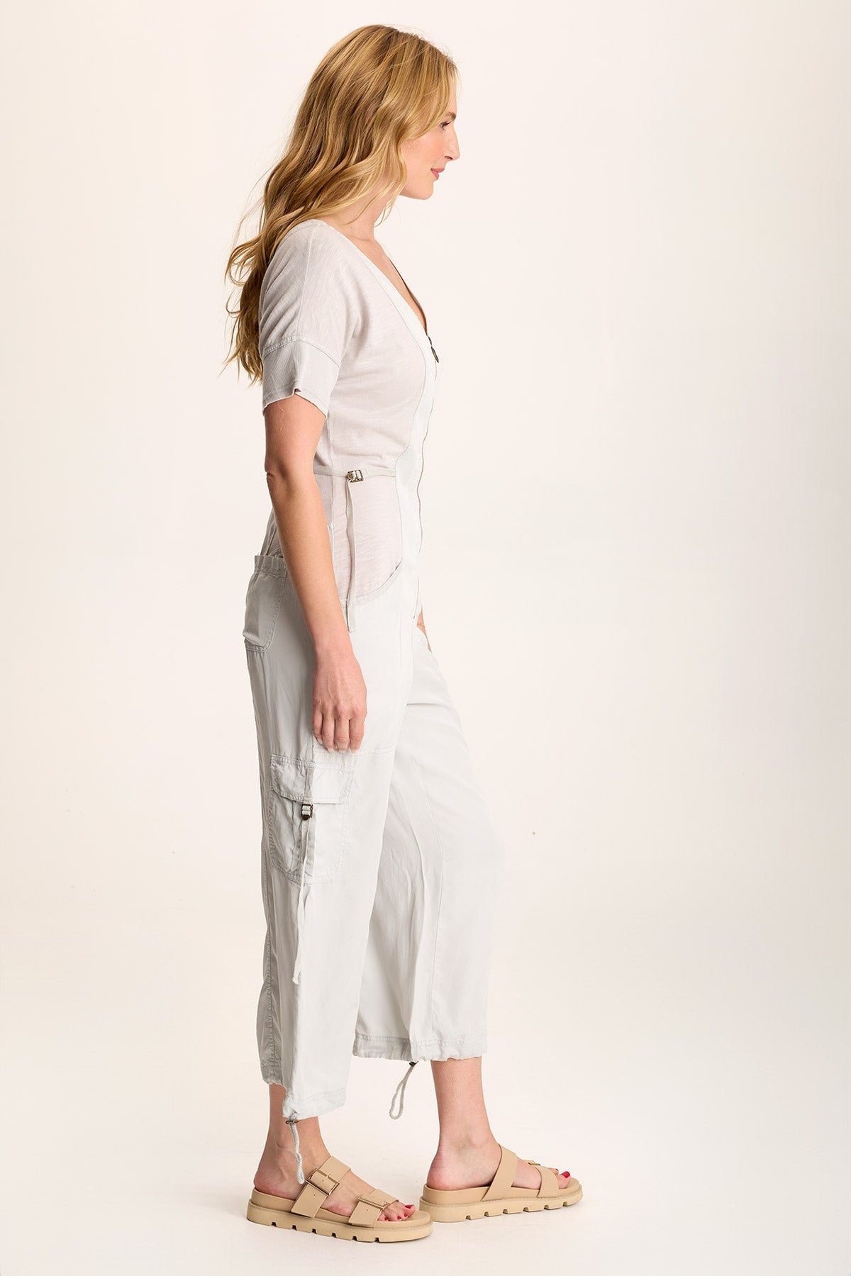 XCVI Naveen Short Sleeve Twill Banded Jumpsuit
