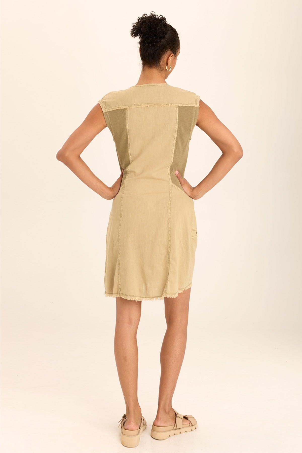 Wearables Austen Linen Stretch Mini Shirt Dress