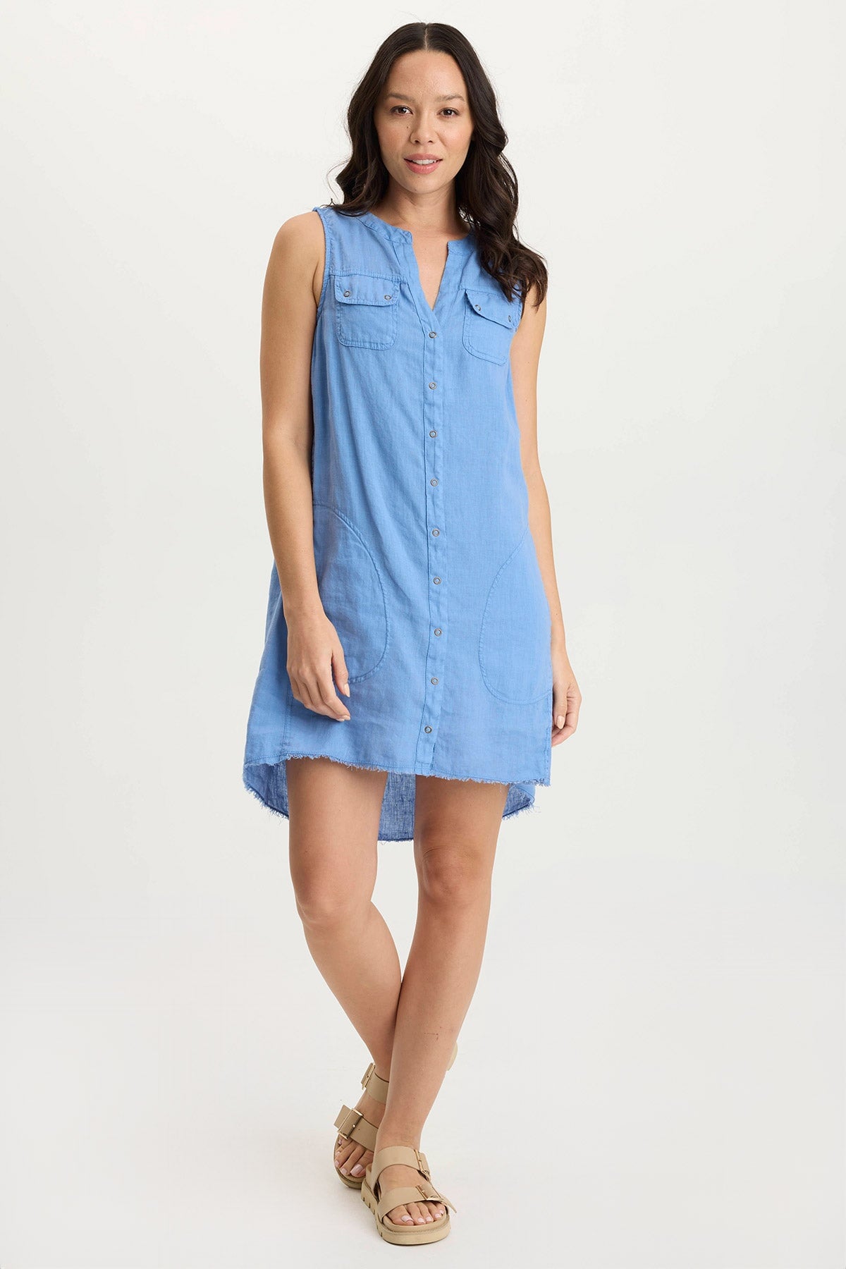 XCVI Catava Linen/Jersey Tank Dress