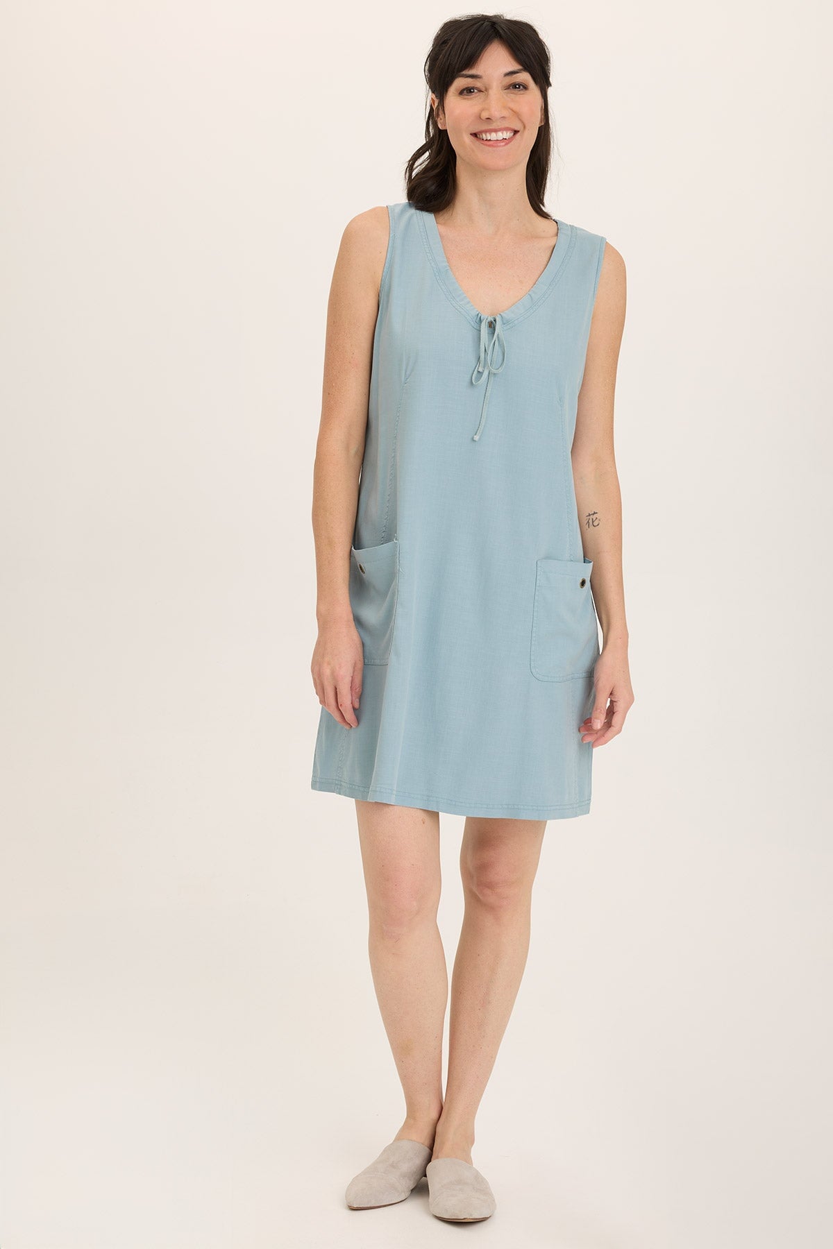 Ashmon Twill A-Line Mini Shift Dress - XS / Ocean Front Ashmon Twill A-Line Mini Shift Dress - XS / Ocean Front