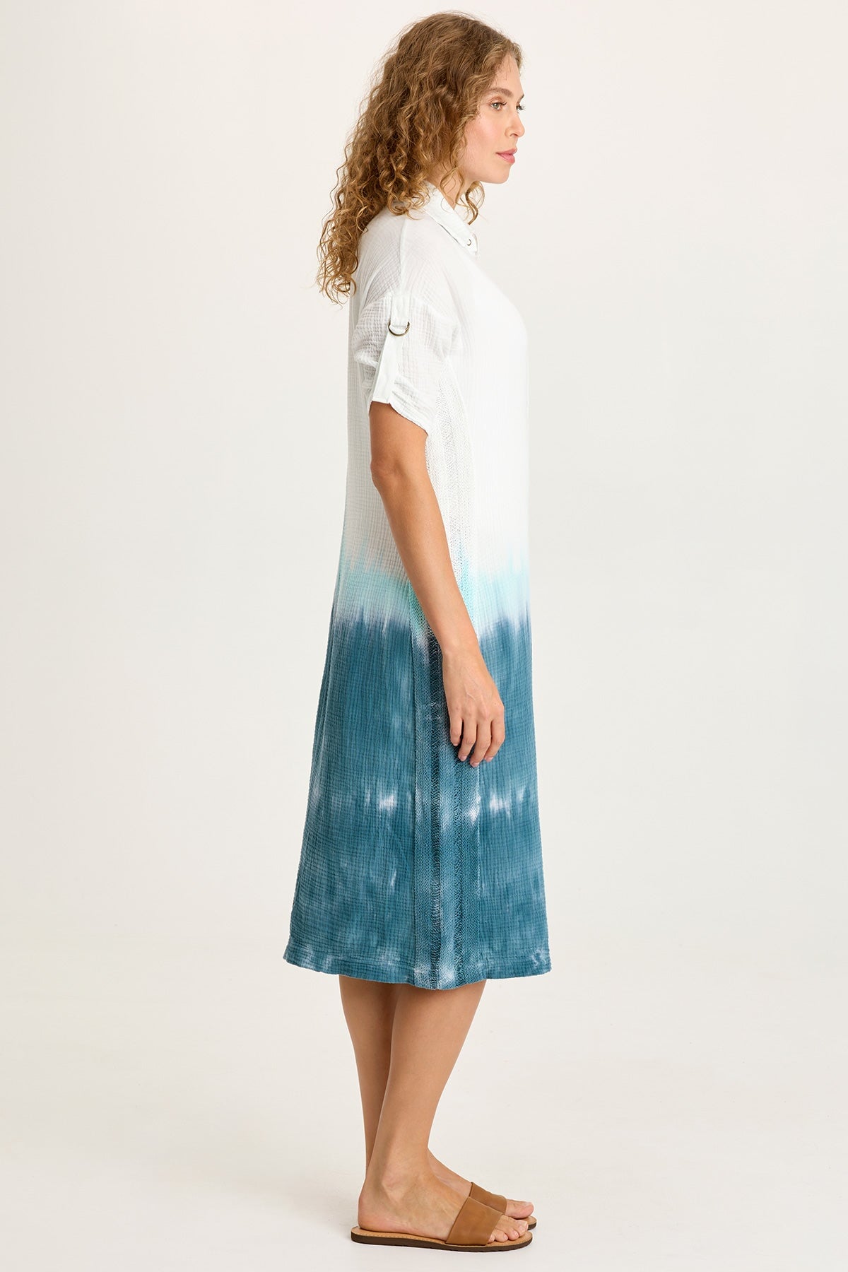 XCVI Cantori Gauze Button-Up Dress