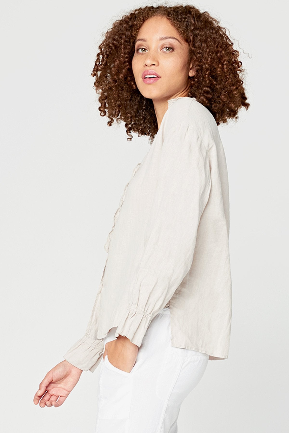 XCVI Lettuce Edge Blouse