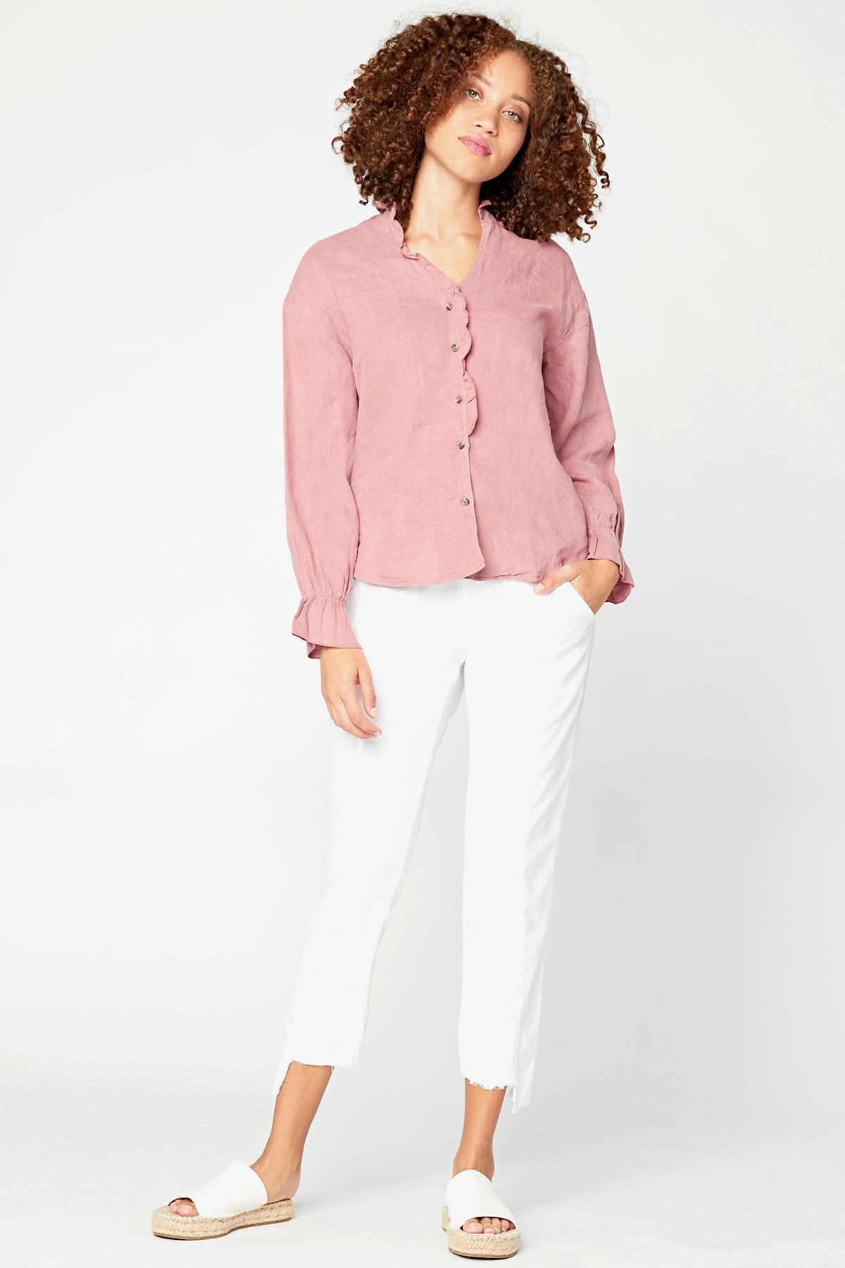 XCVI Lettuce Edge Blouse