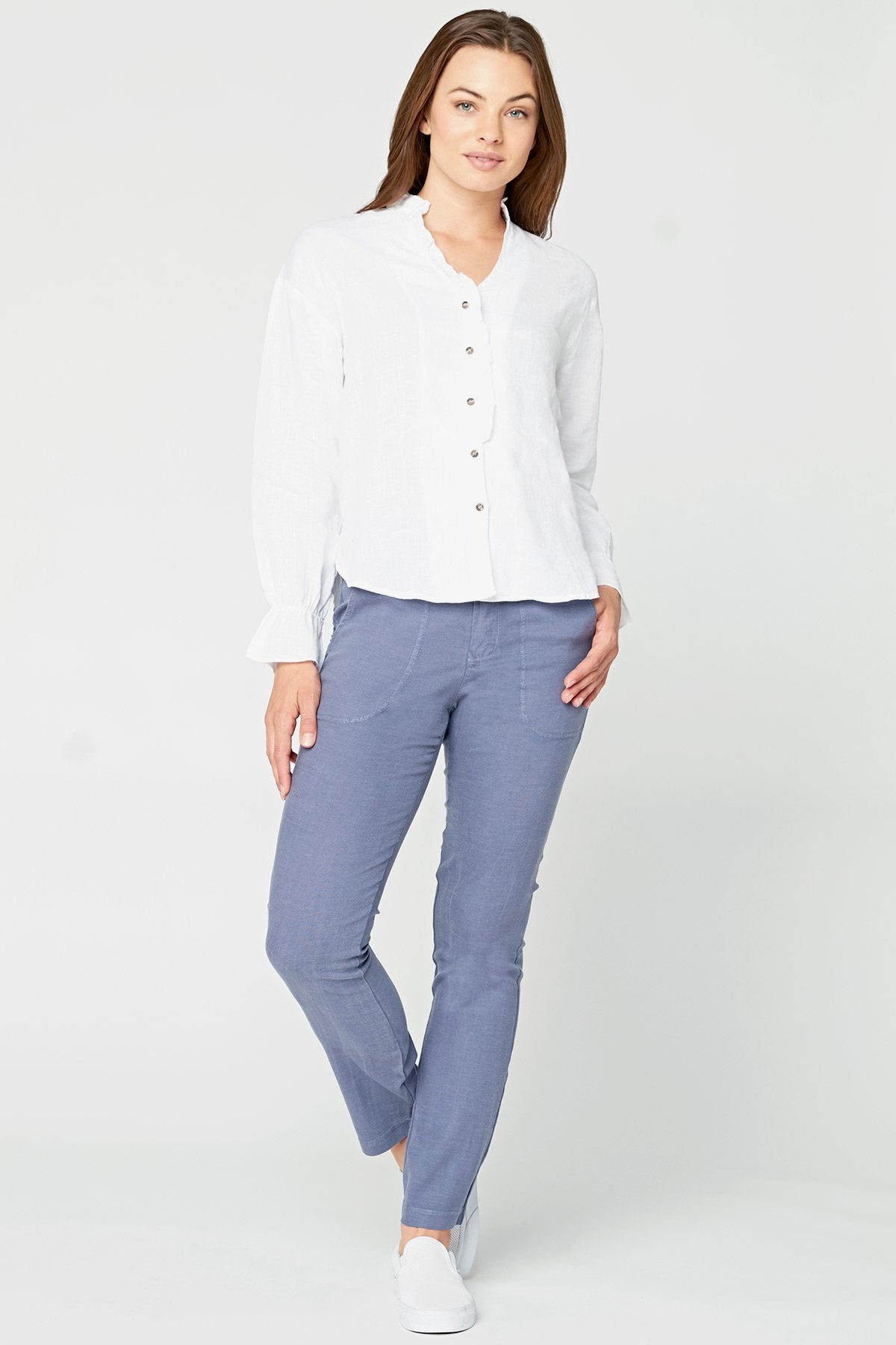 XCVI Lettuce Edge Blouse